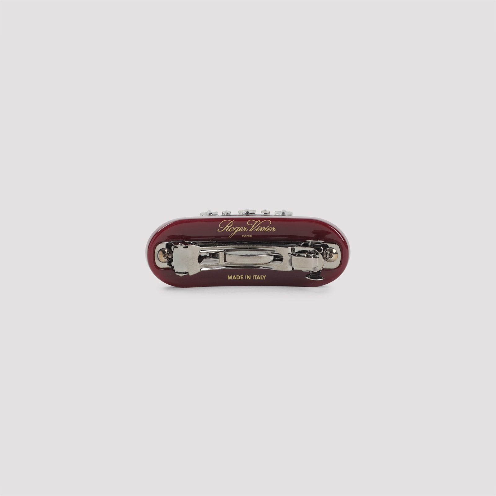 Roger Vivier Tres Vivier Strass Hair Clip In Burgundy