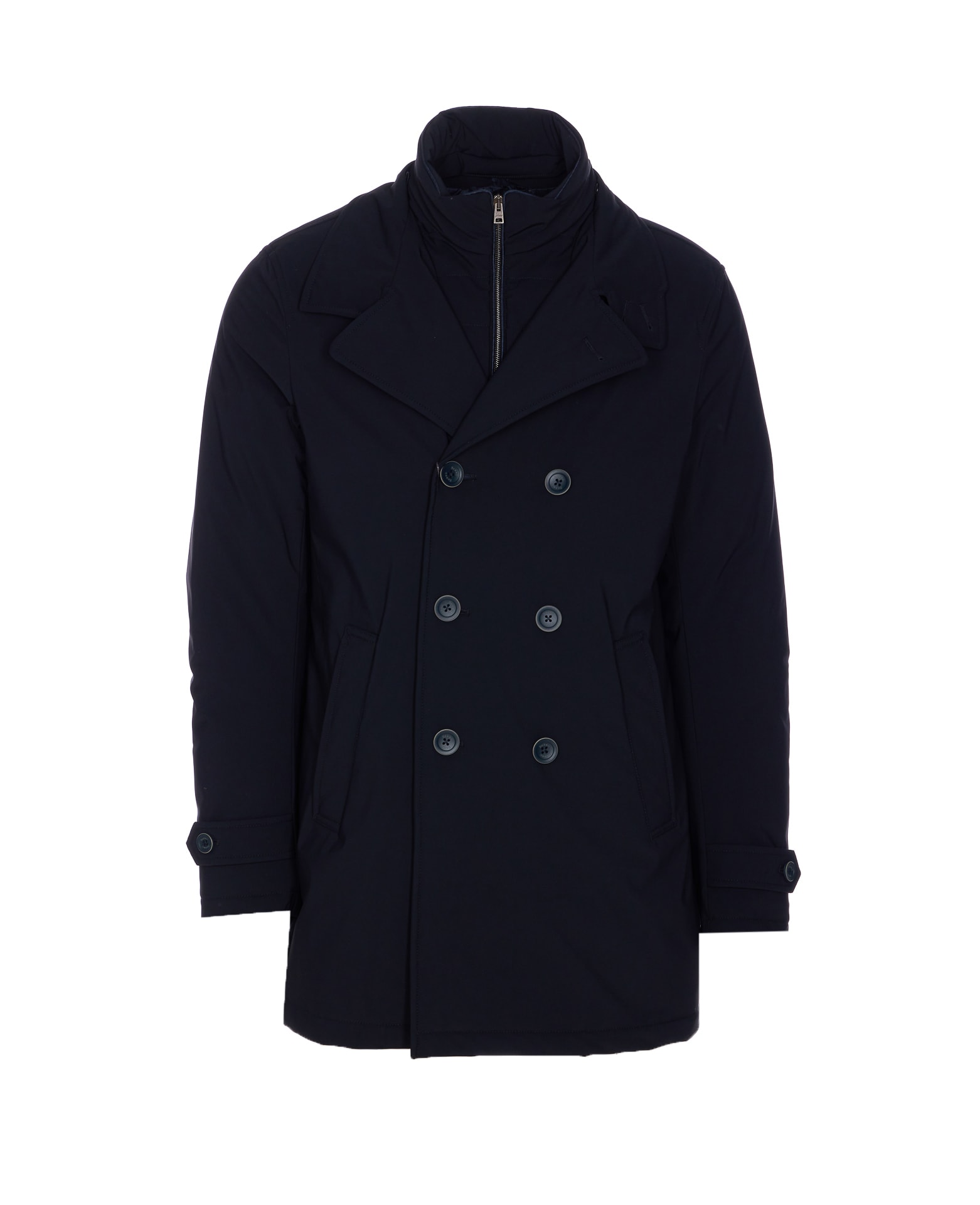 ピーコート Herno DOUBLE BREASTED BUTTON WASHINGTON PEACOAT Herno Double Breasted Button Washington Peacoat In Black