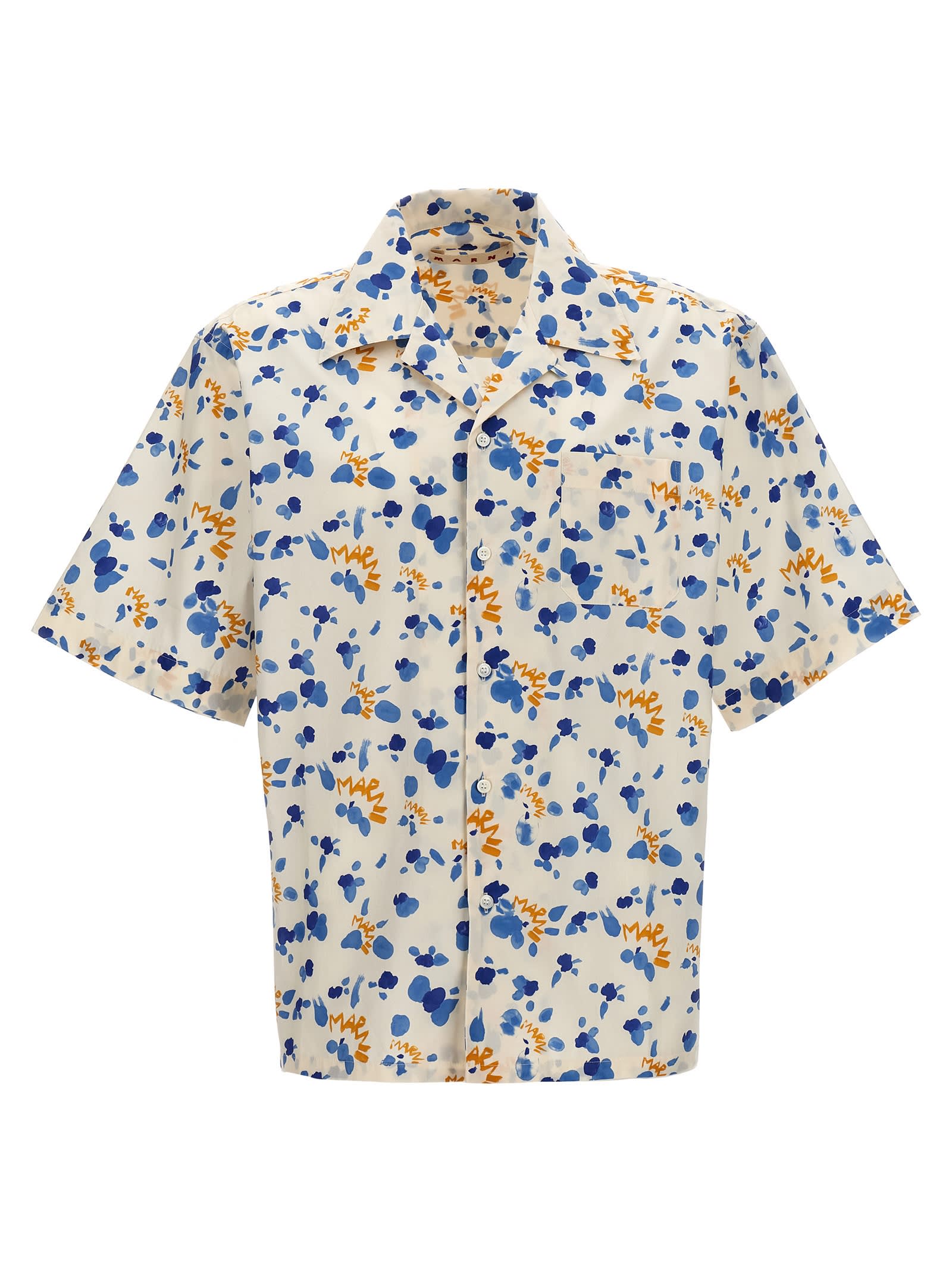 Shop Marni Dripping Shirt In Multicolor