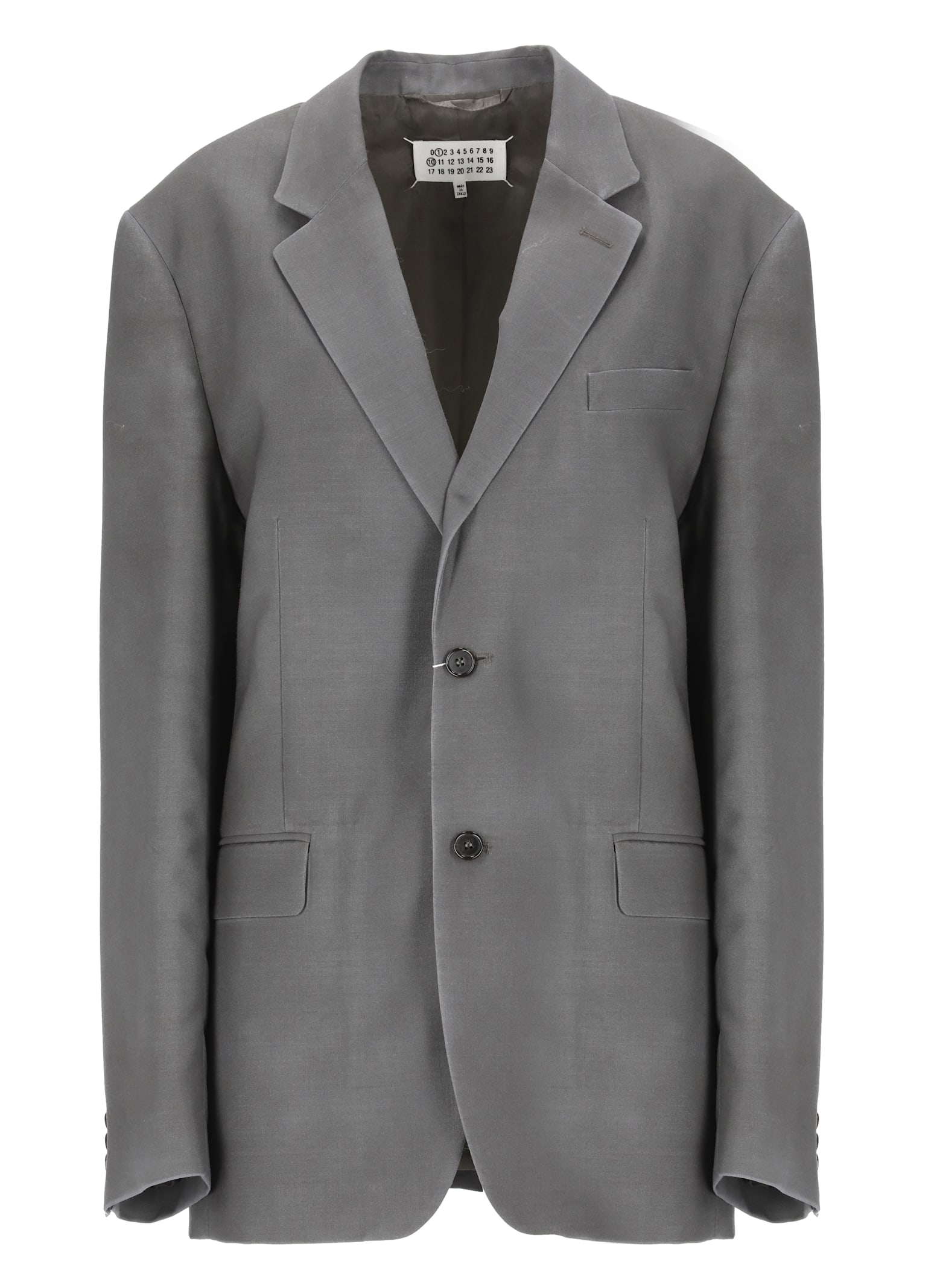 Maison Margiela Wool And Mohair Blazer In Gray