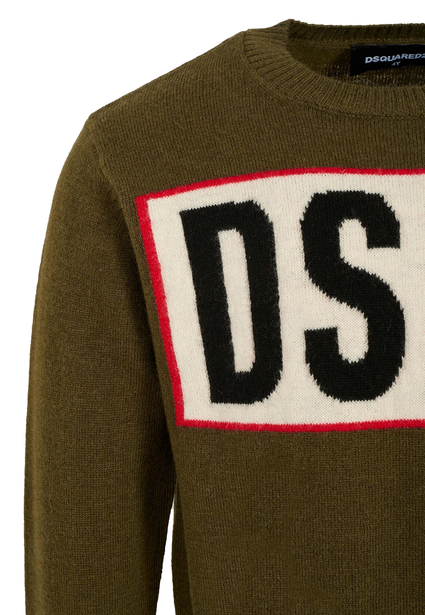 Dsquared2 Logo-intarsia Wool Sweater In Green