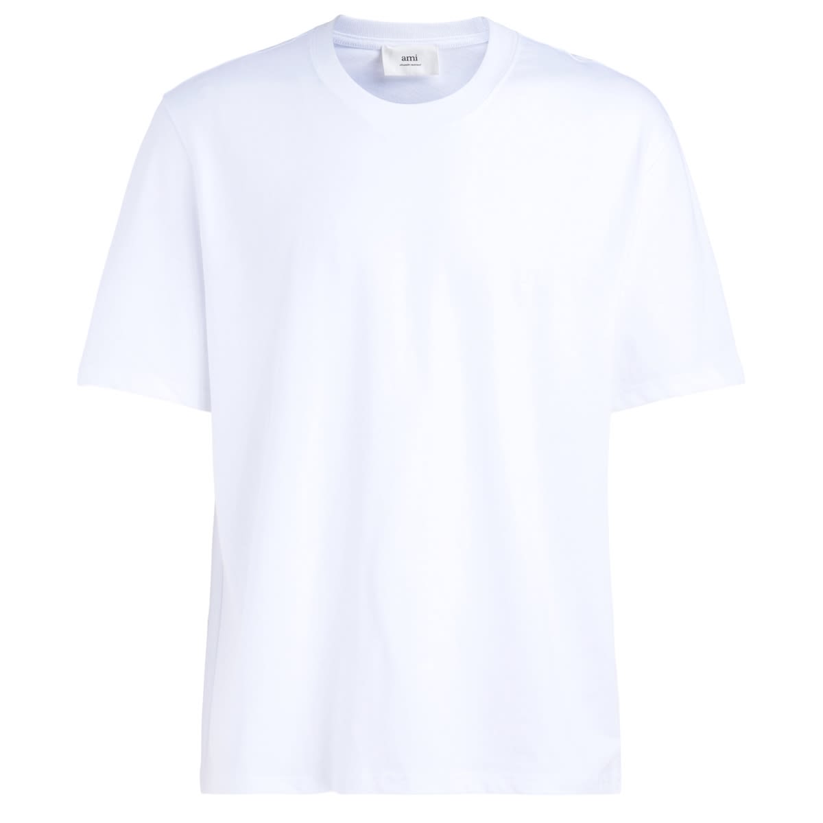 Ami Alexandre Mattiussi Ami De Coeur White T-shirt With Tone On Tone Logo