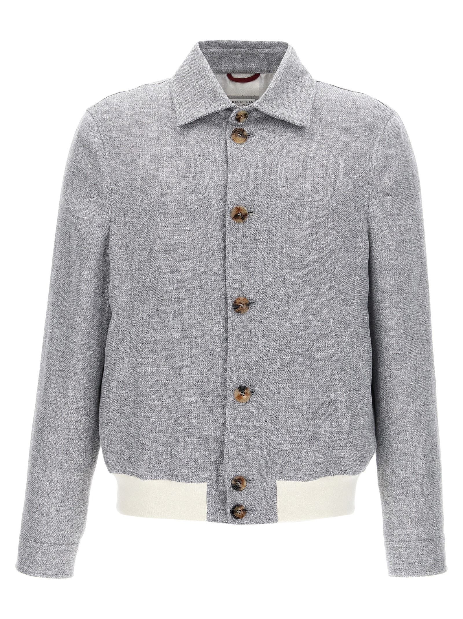 Shop Brunello Cucinelli Diagonal Jacket In Gray