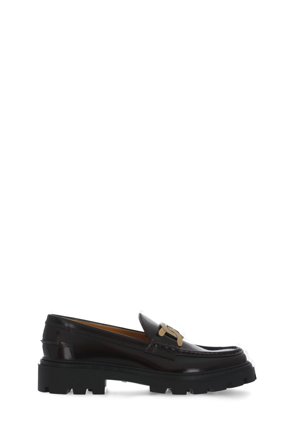 Tod's Signature Chain Detail Platform Loafers In Burgundy