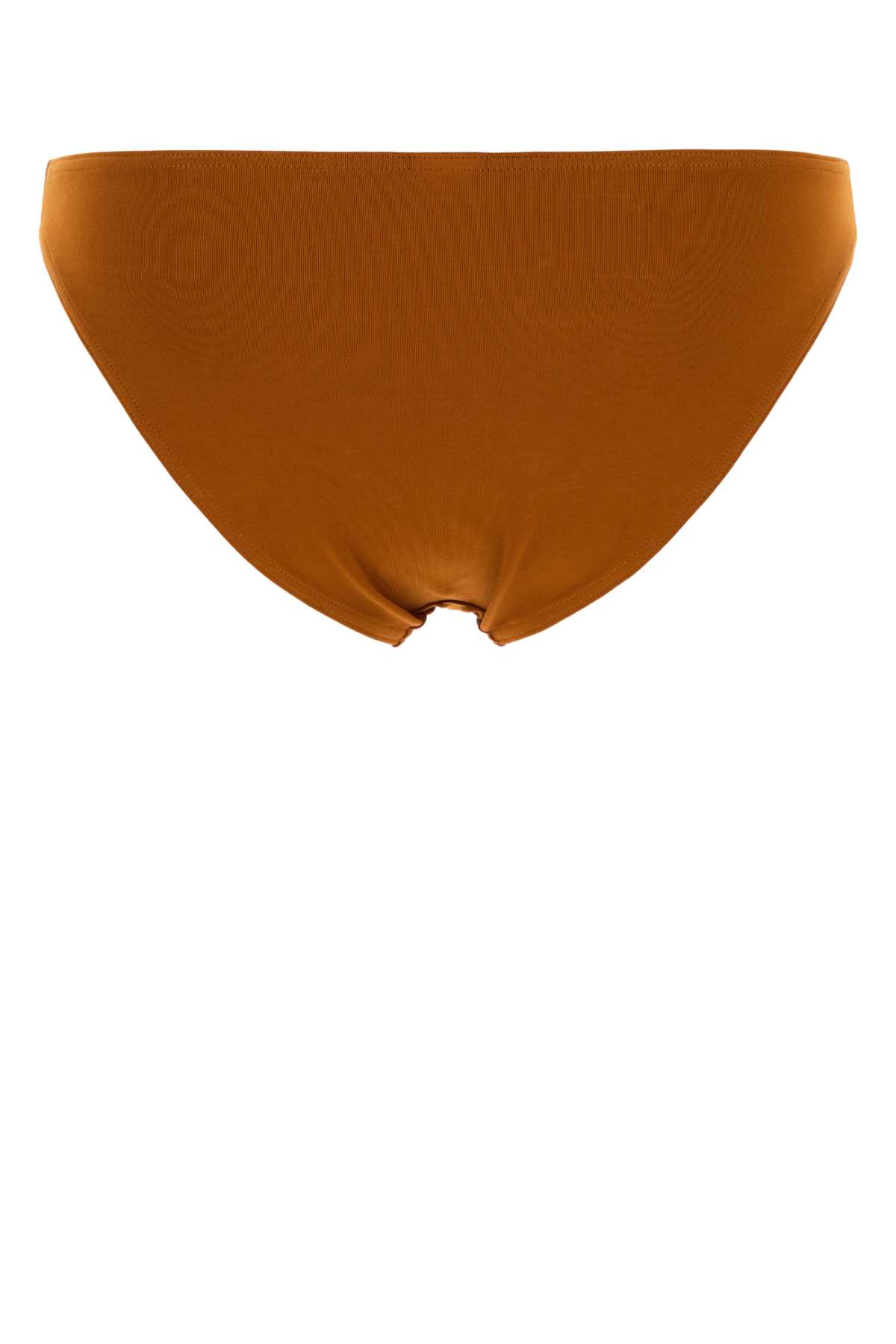 Eres Caramel Stretch Nylon Fripon Bikini Bottom In Brown
