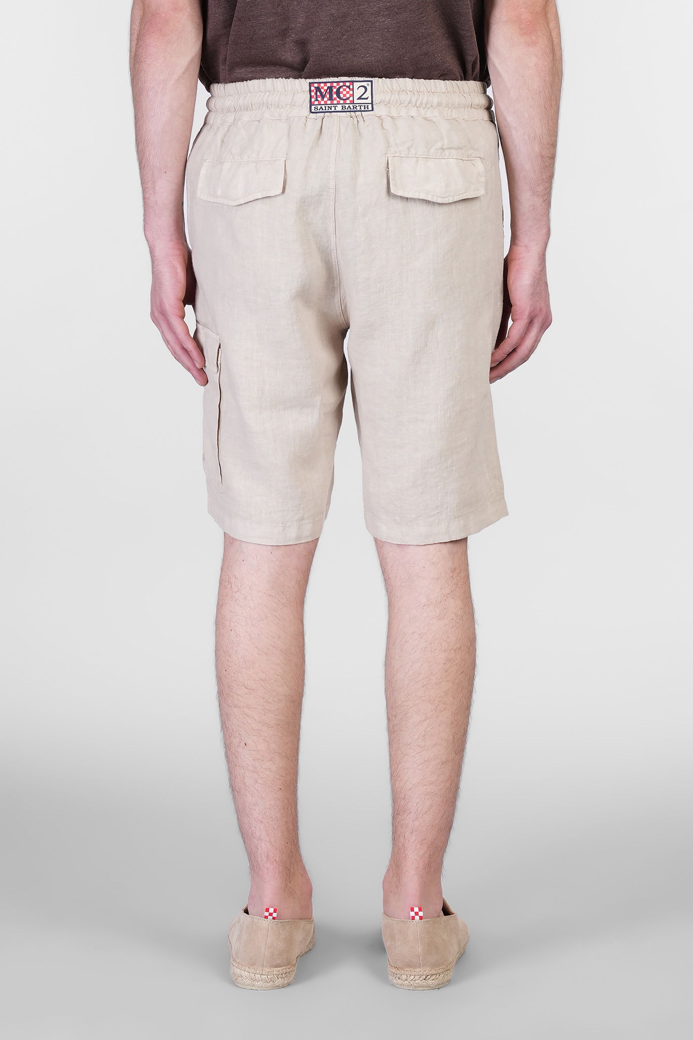 Mc2 Saint Barth Marseille Shorts In Beige Linen In Neutral