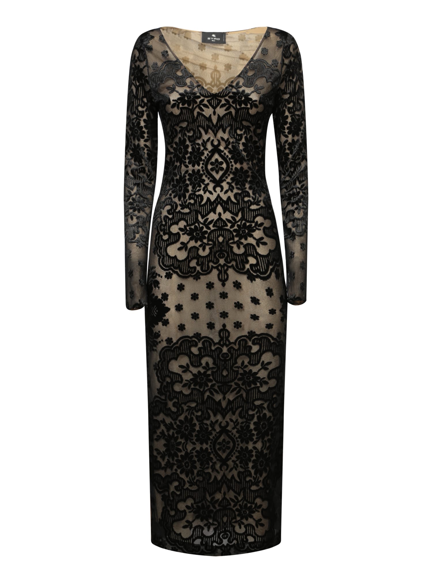 Shop Etro Black Tattoo Tone-on-tone Dress