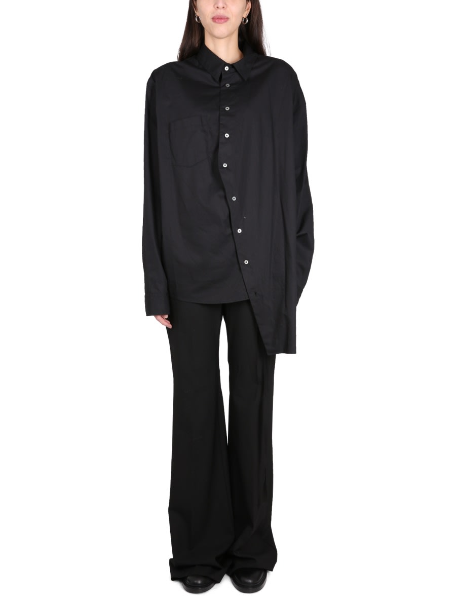 Shop Ann Demeulemeester Asymmetrical Shirt In Black