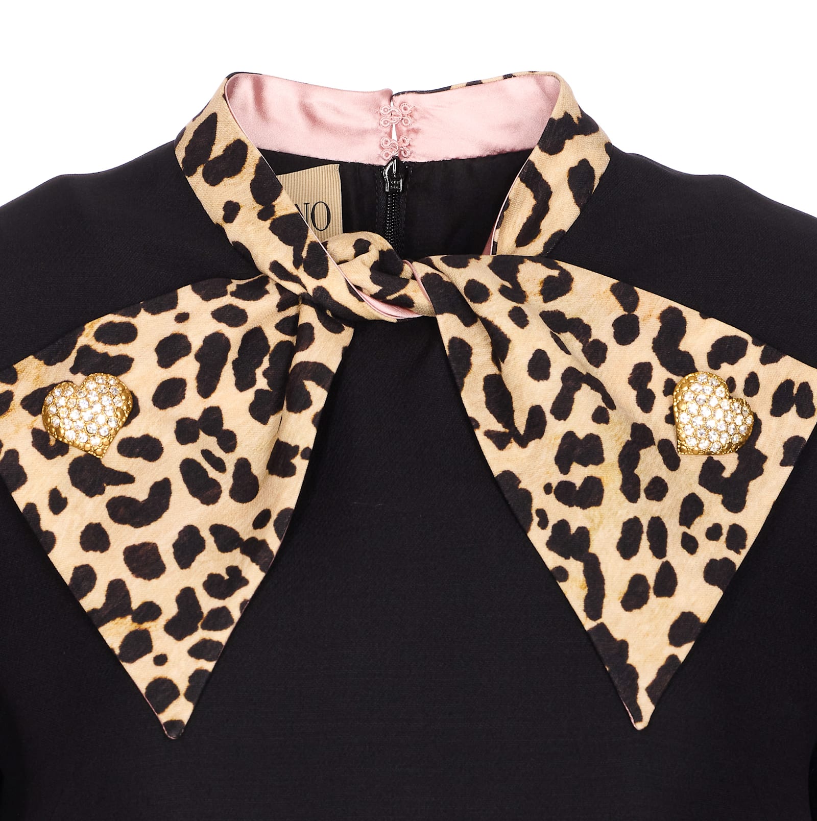 Valentino Embellished Pussy-bow Wool And Silk-blend Crepe Mini Dress In Black