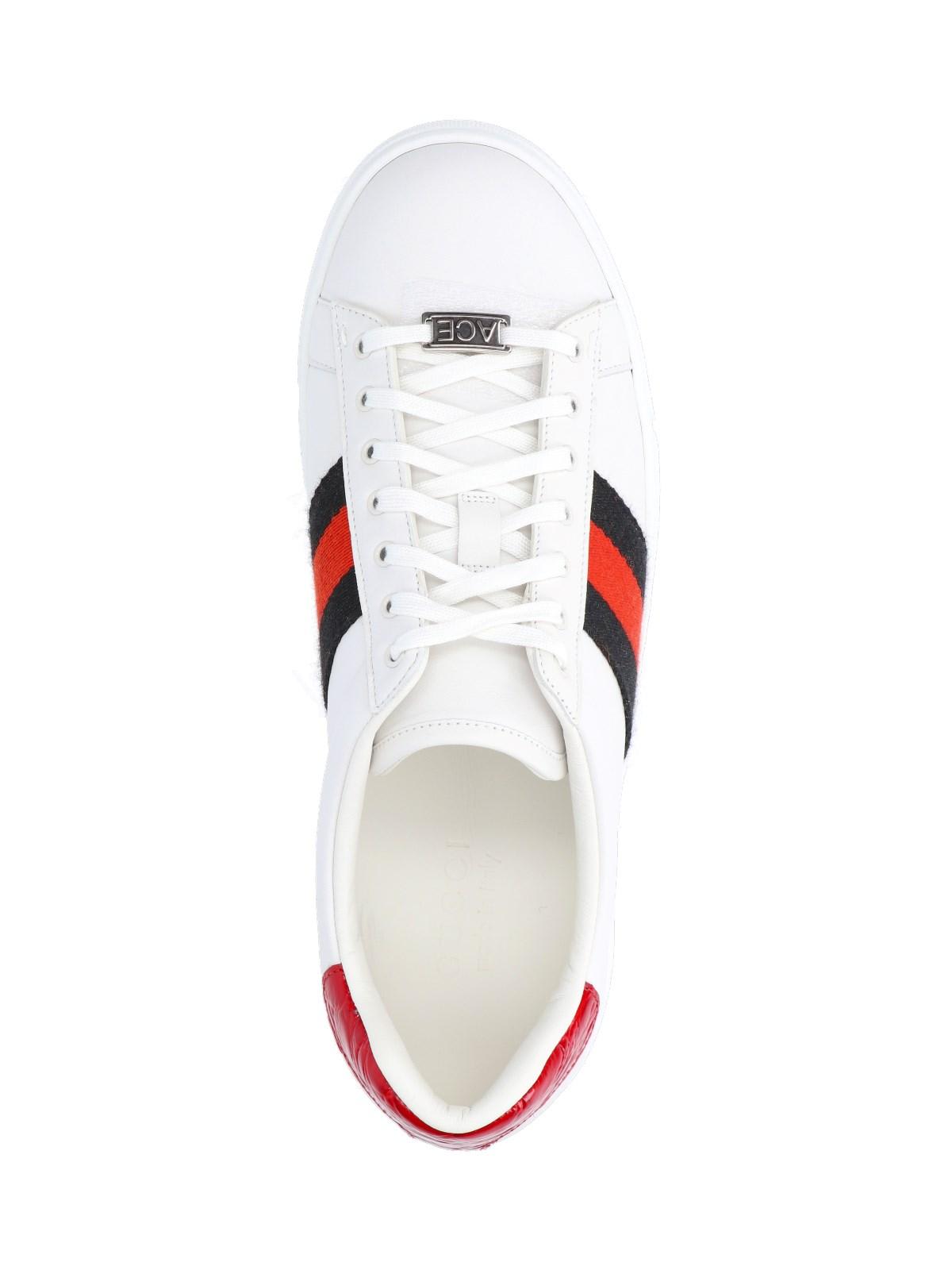 Shop Gucci Ace Low-top Sneakers In White