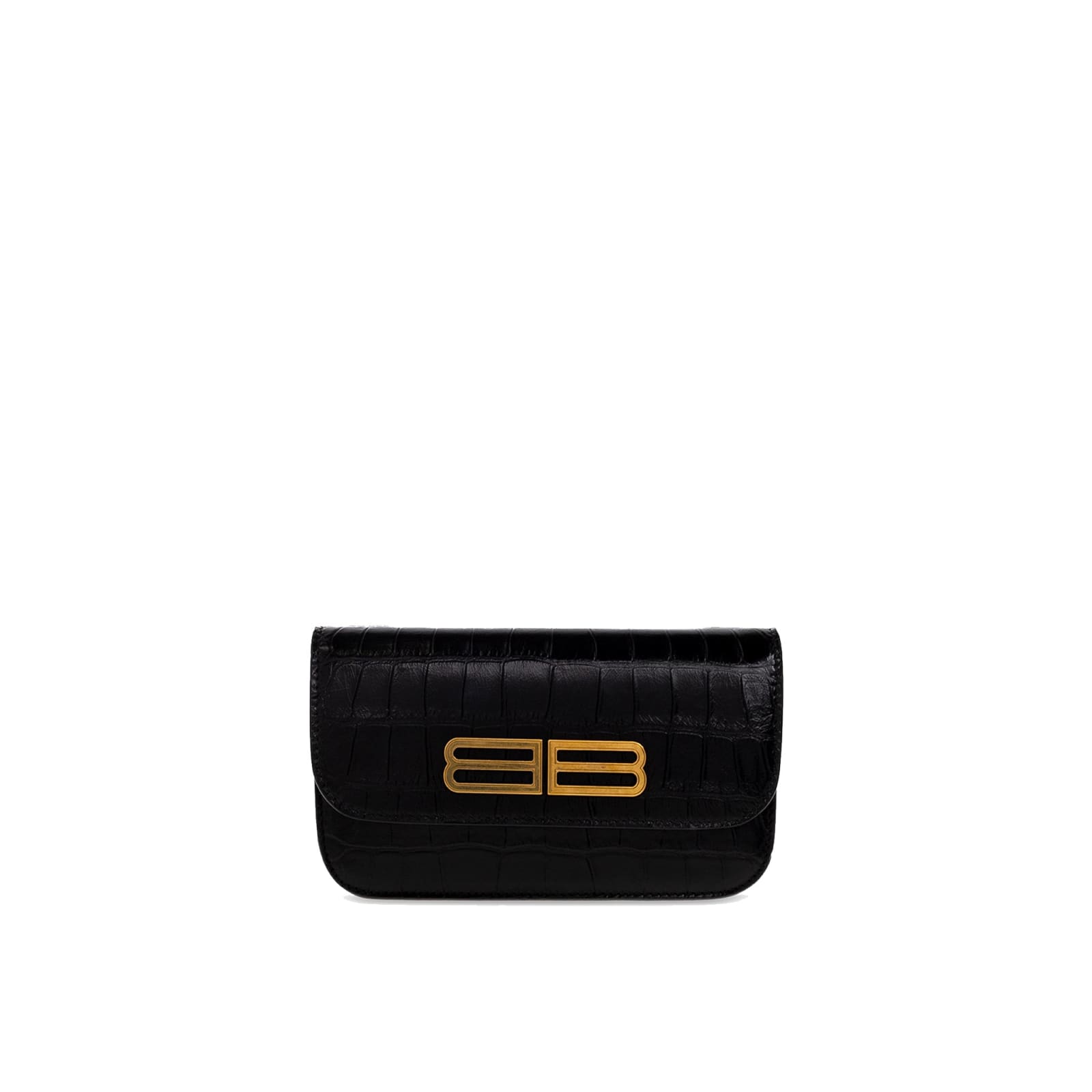 Shop Balenciaga Gossip Chain Clutch Bag In Black