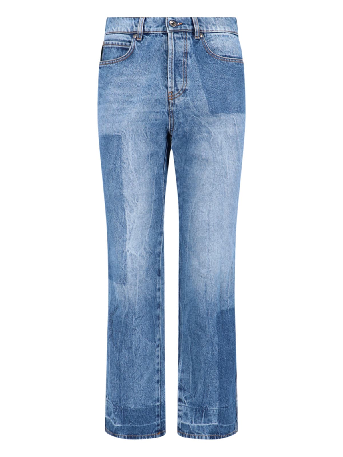 Shop Msgm Slim Denim Jeans In Blue