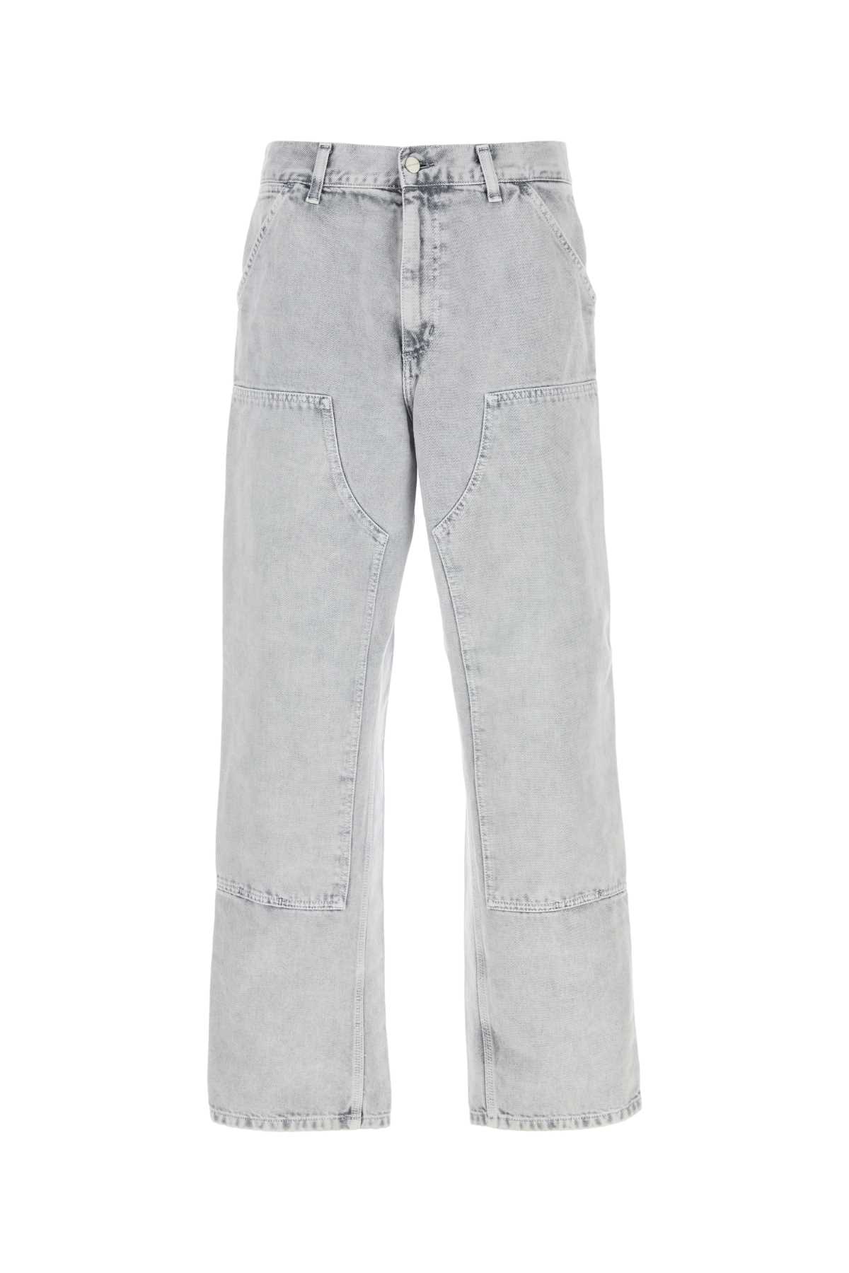 Grey Denim Double Knee Pant
