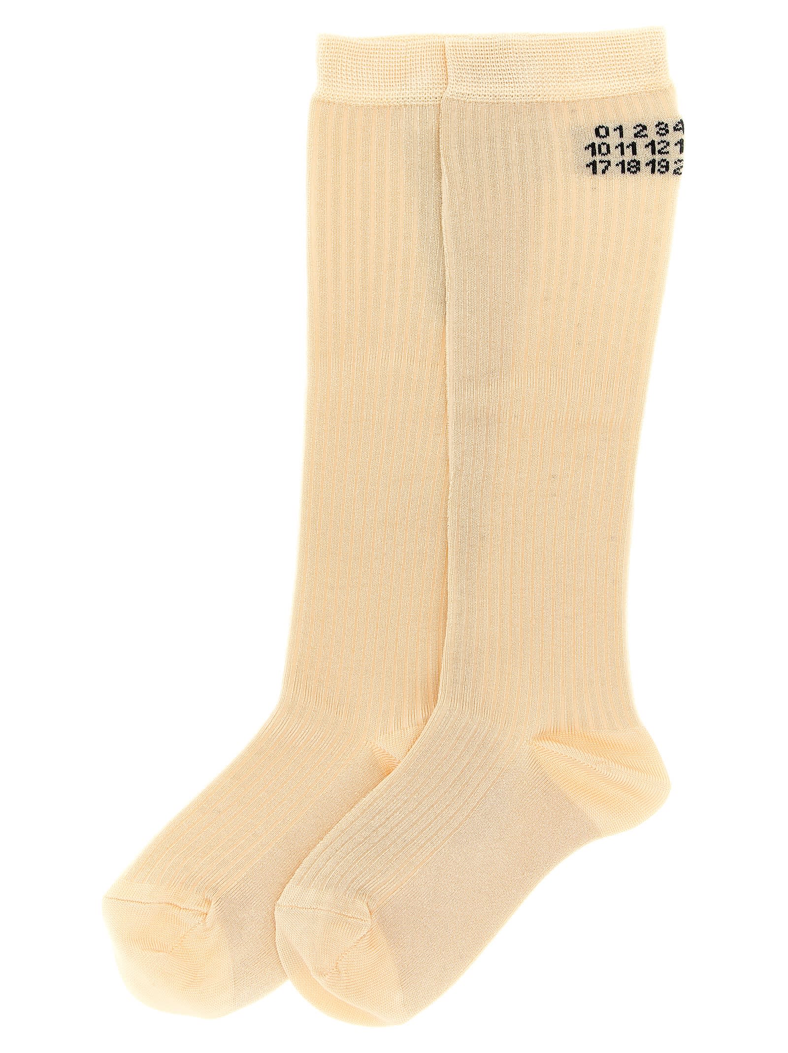 Mm6 Maison Margiela Bootleg Socks In Yellow