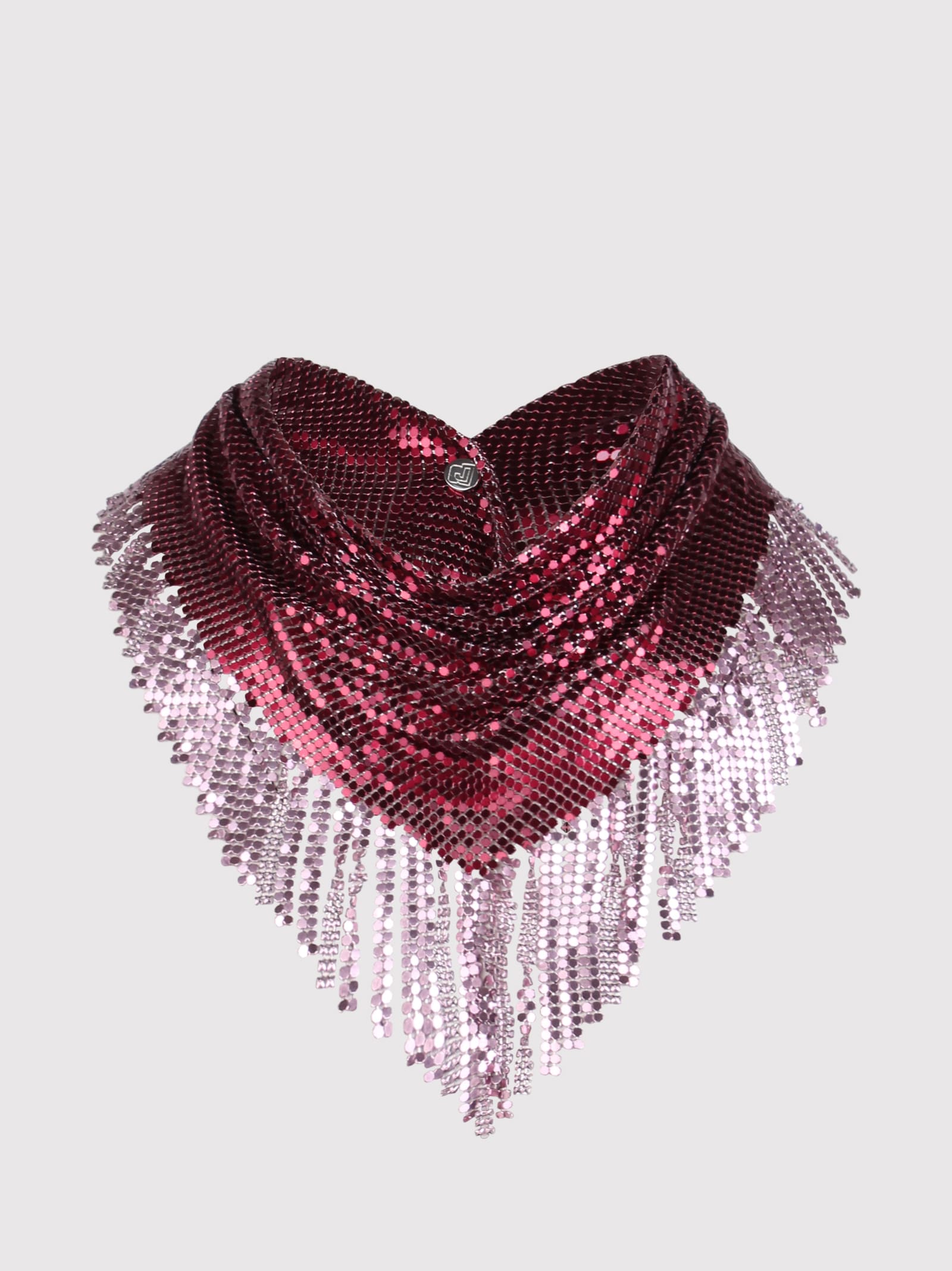 Paco Rabanne Rabanne Fringed Scarf In Red