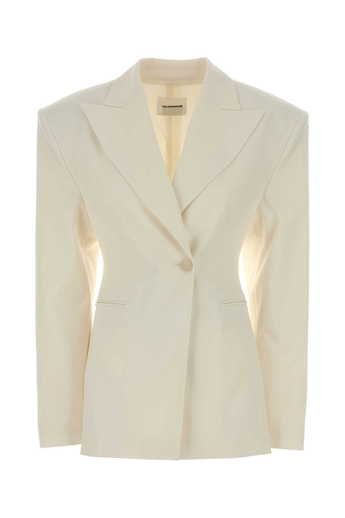 The Andamane Tailored Blazer Featuring Structured Shoulders In White