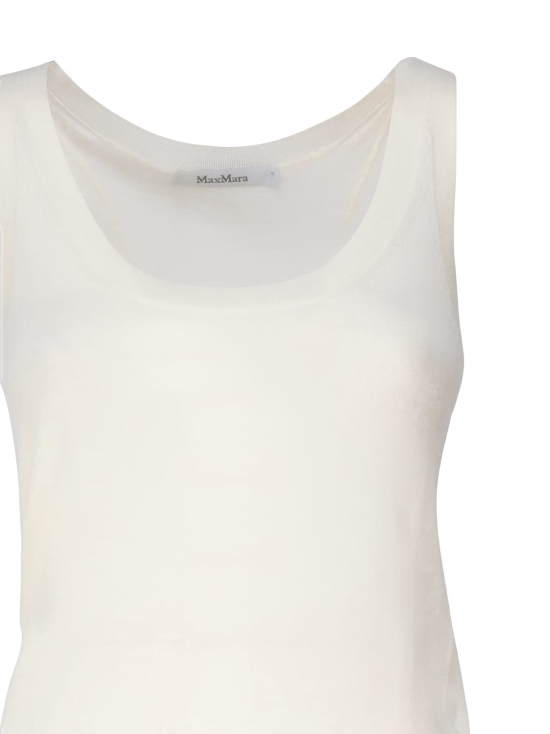 Shop Max Mara Cashmere Fitted Top In White