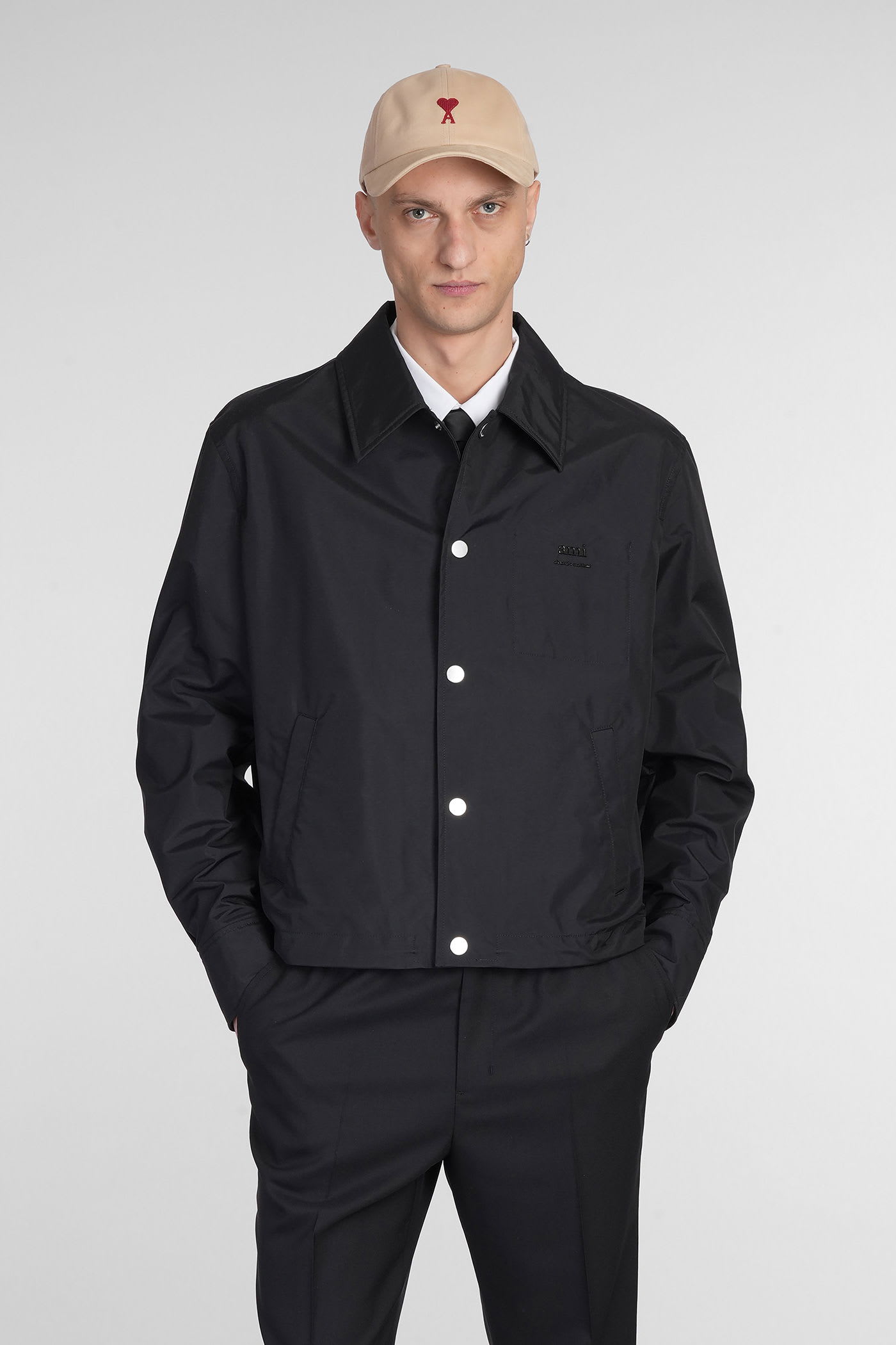 Casual Jacket In Black Polyamide