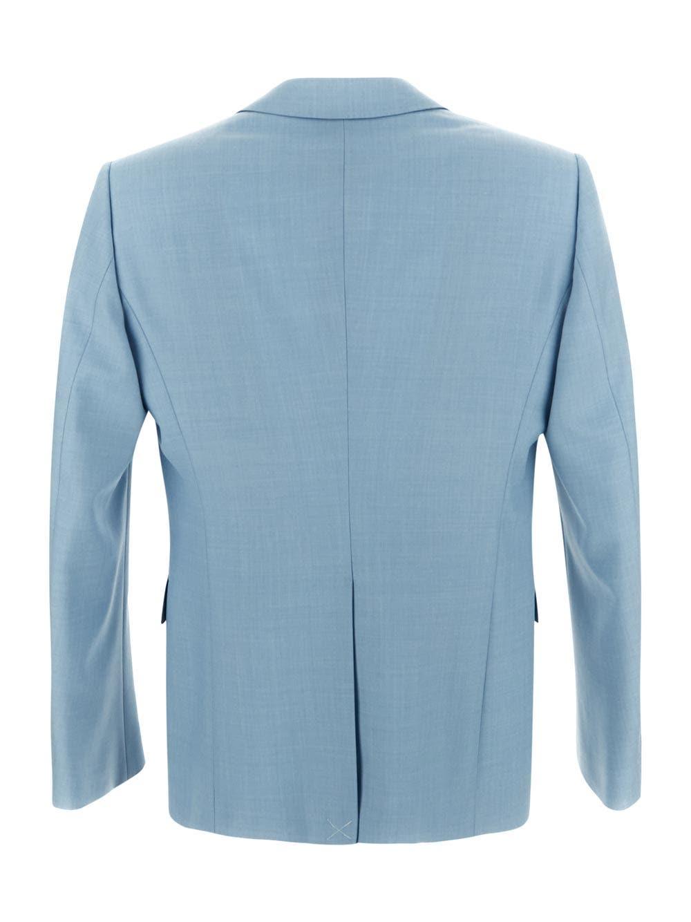 Alexander Mcqueen Wool Jacket In Clear Blue