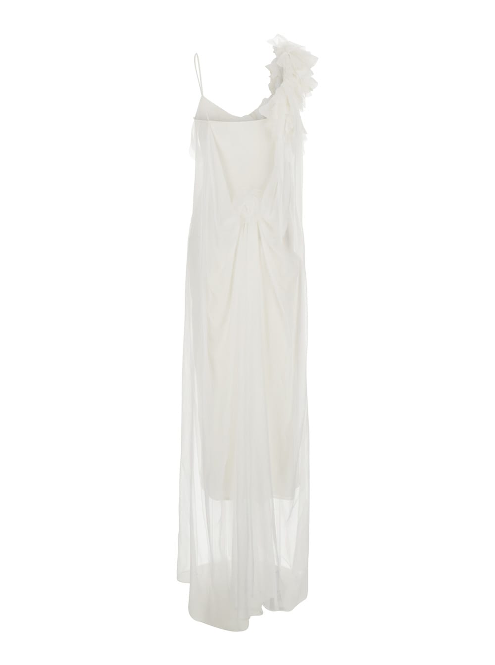 Alberta Ferretti Ruffled One-shoulder Maxi Dress In White