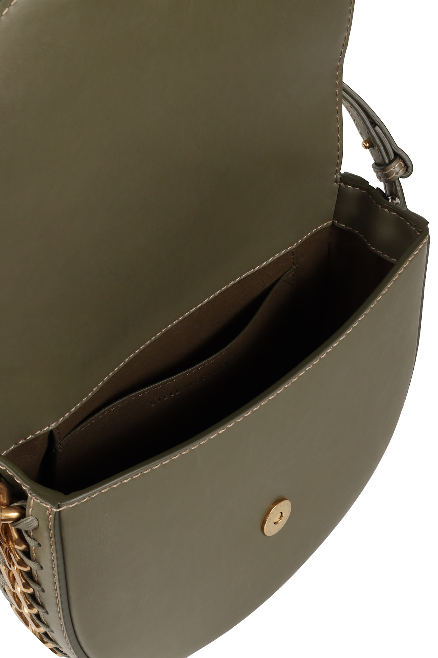 Stella Mccartney Frayme Vegan Leather Shoulder Bag In Green