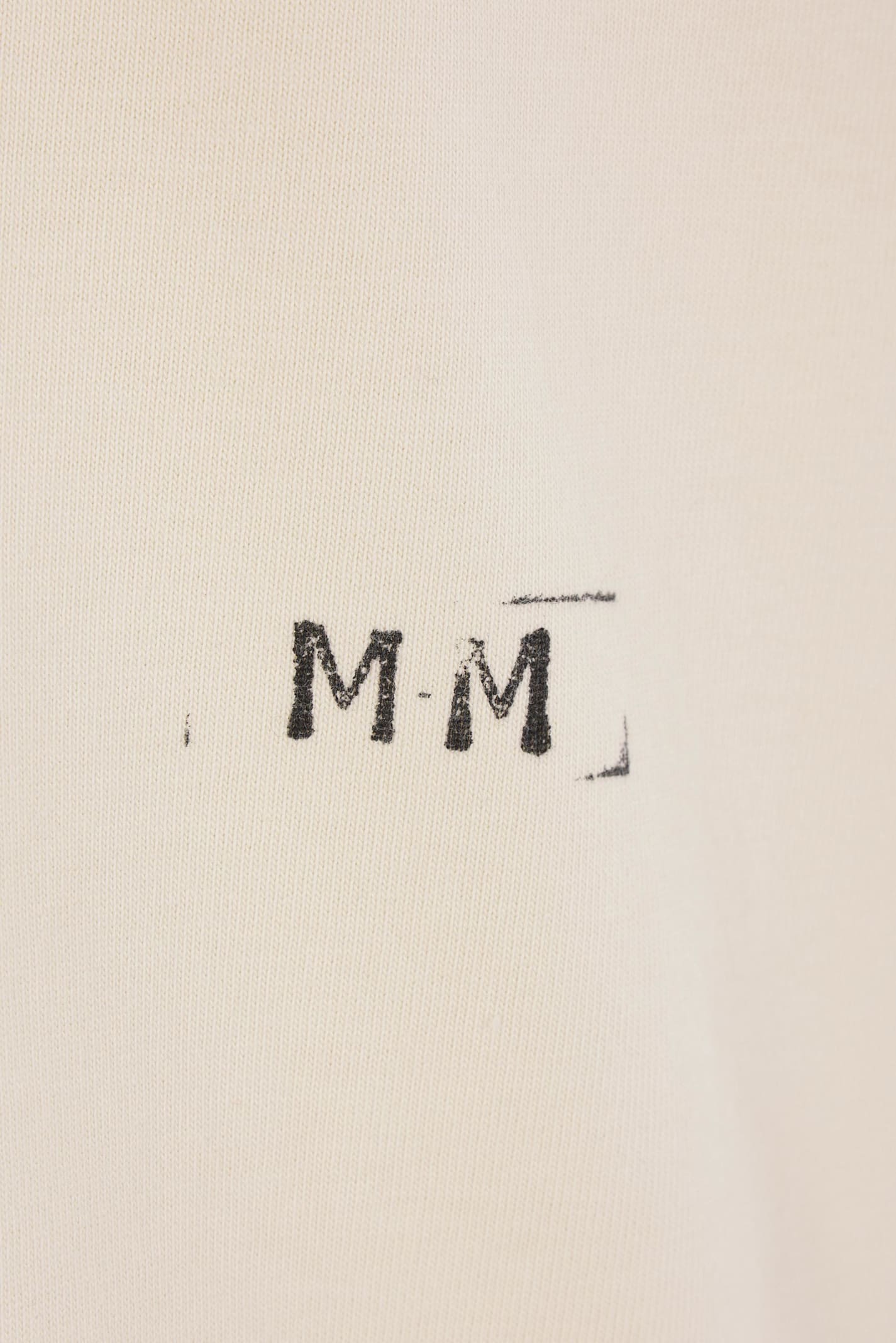Maison Margiela Polo Shirt With Print In Ivory
