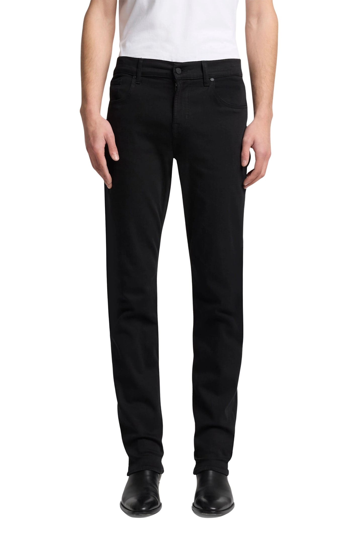 7 For All Mankind Cotton Pants In Black