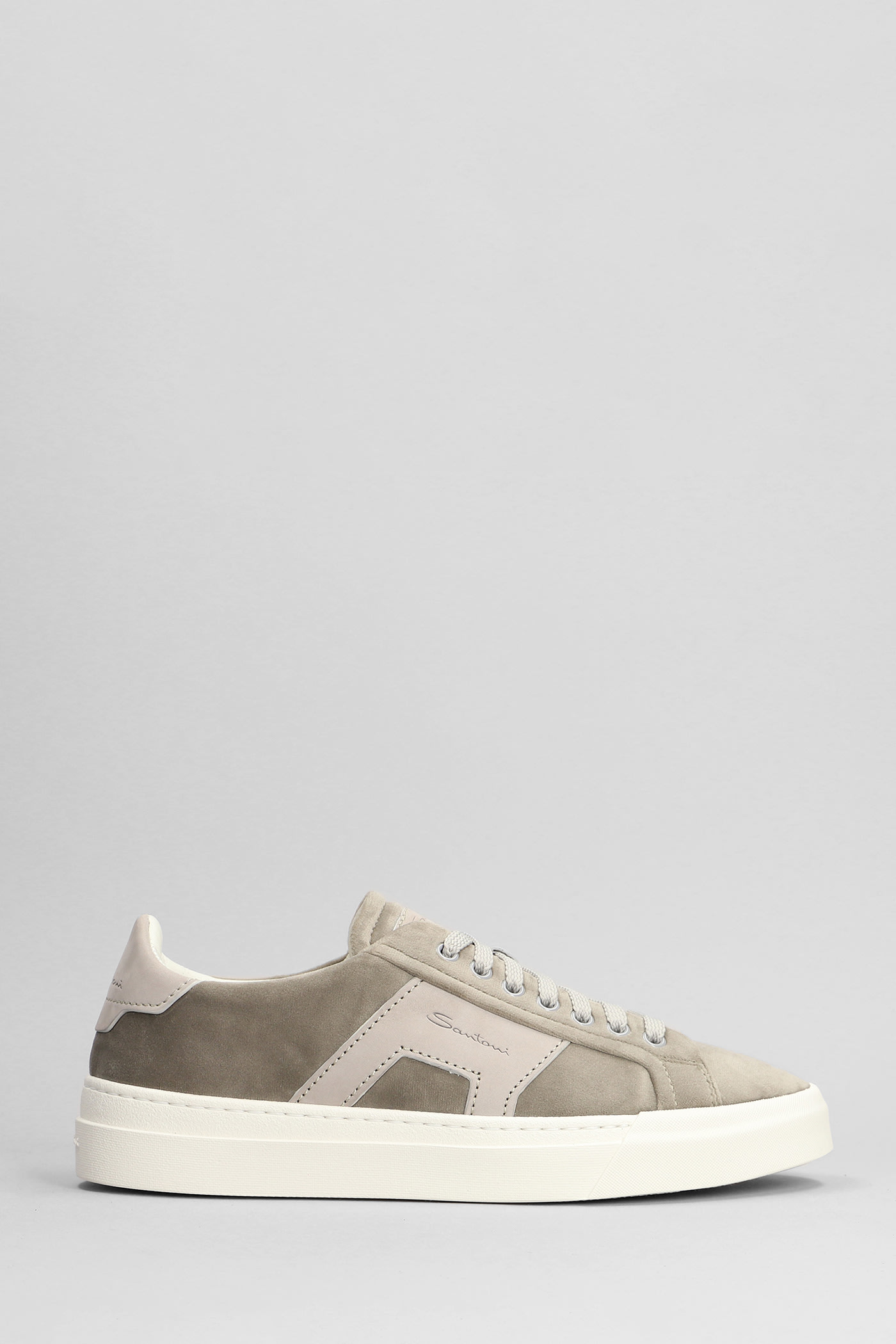 Shop Santoni Dbs1 Sneakers In Grey Suede