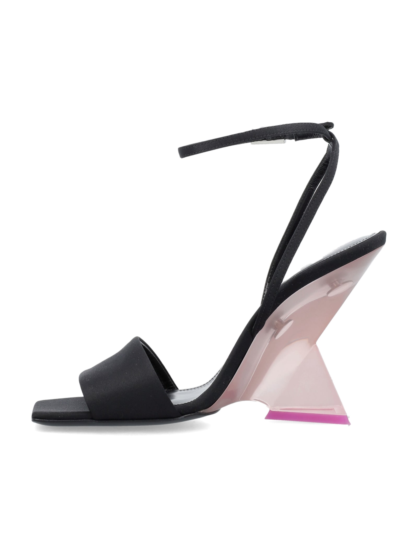 Shop Attico Cheope Black And Pink Sandals In Black/pink
