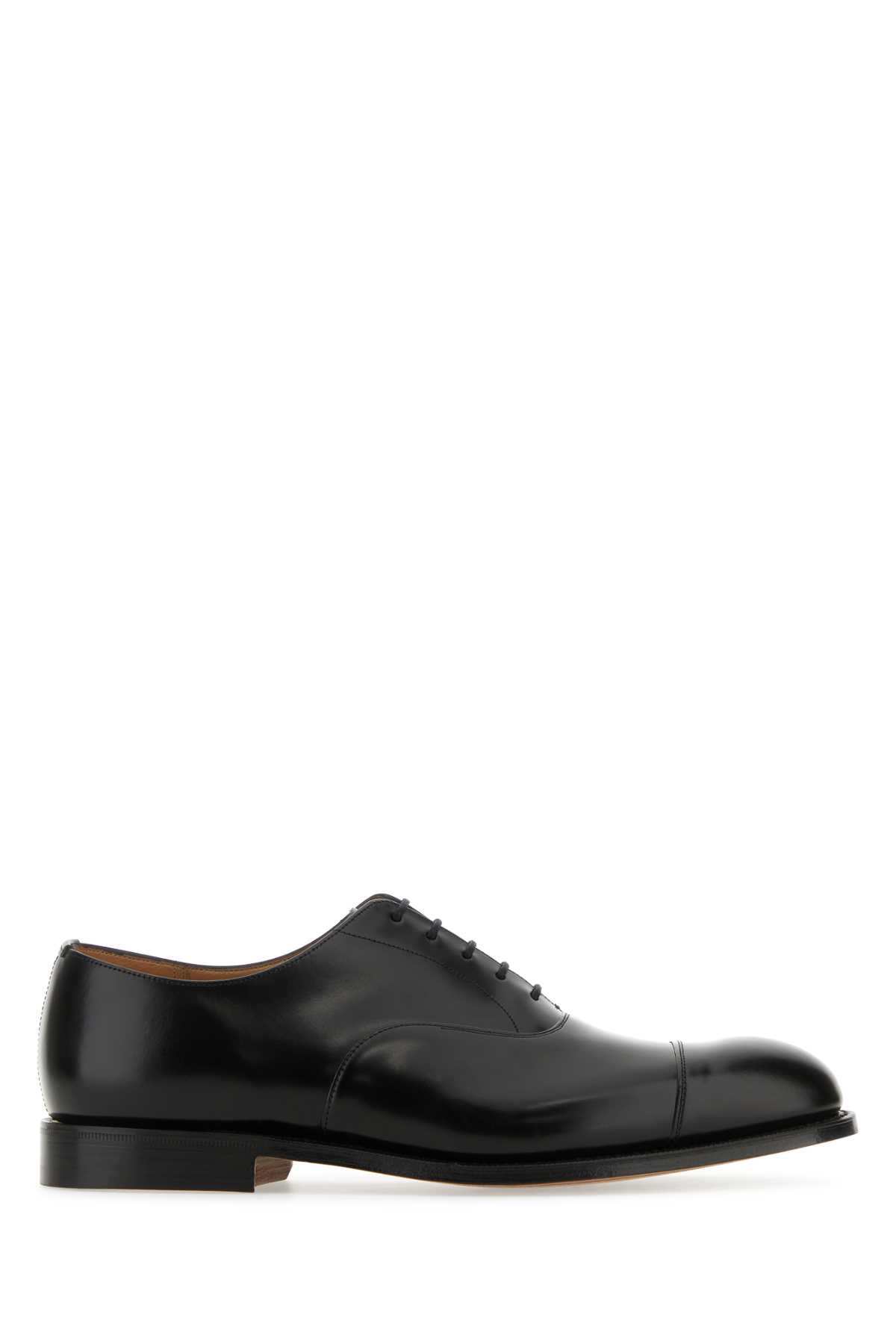 Black Leather Consul Lace-up Shoes