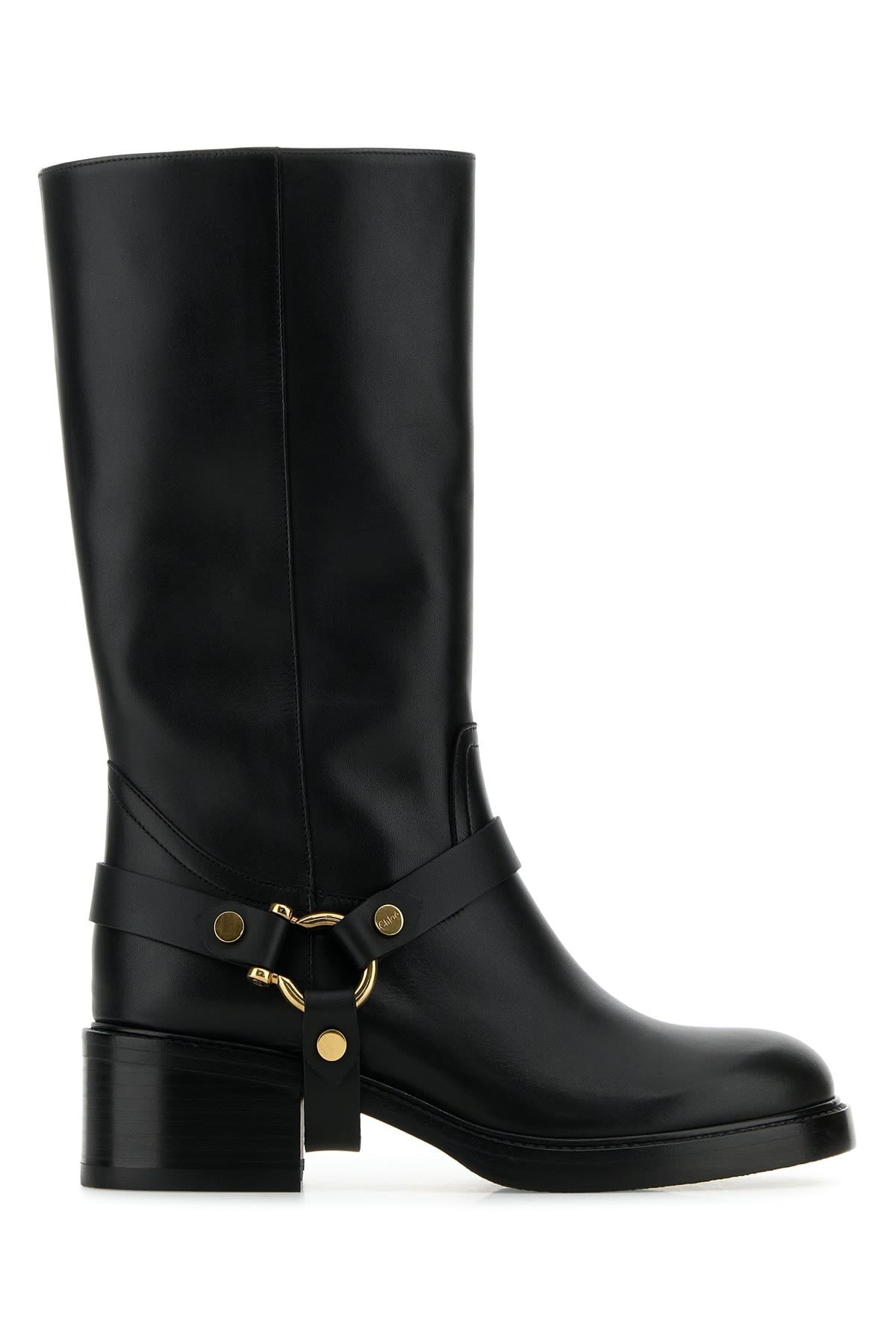 Chloé Black Leather Dakota Boots In Black