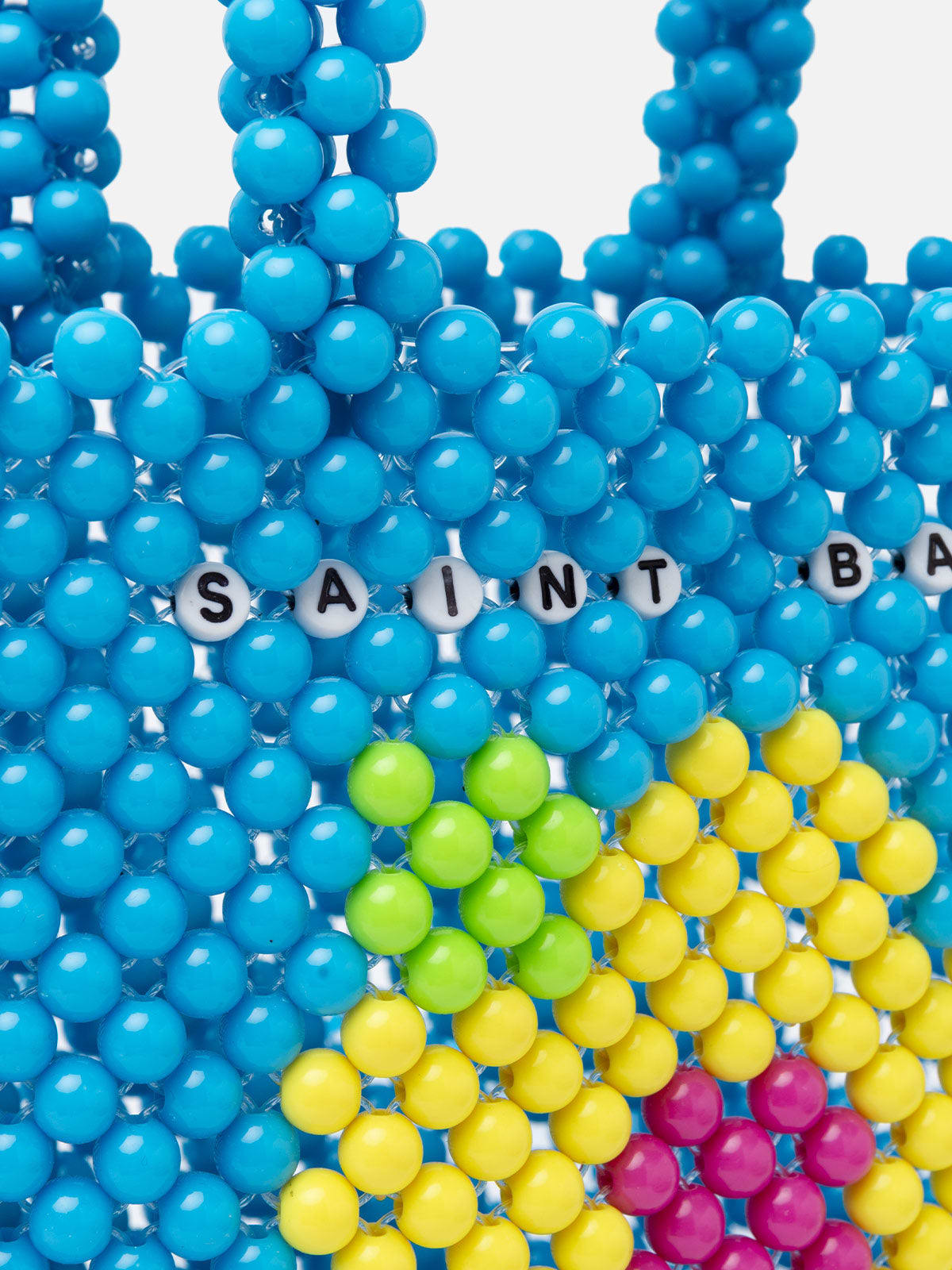 Mc2 Saint Barth Multicolor Beaded Small Bag In Sky