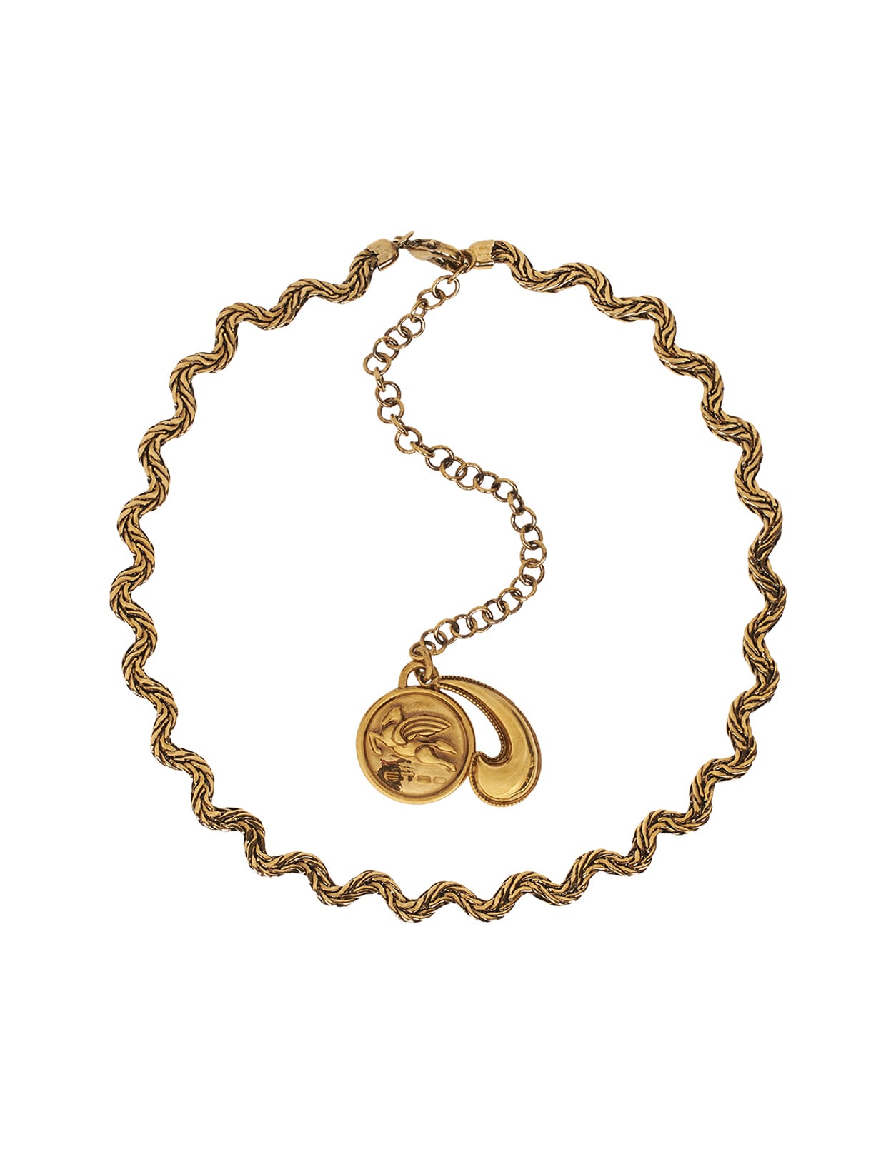 Shop Etro Necklace With Charms In Gold