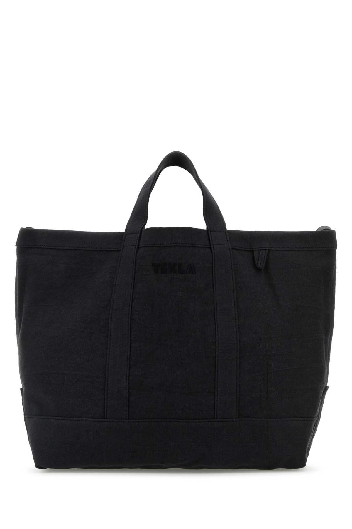 Tekla Slate Canvas Shopping Bag In Black