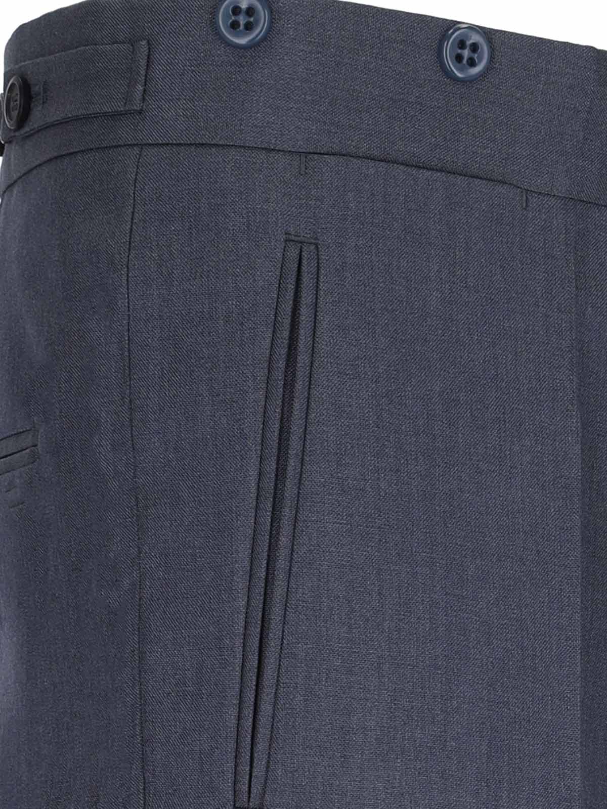 Prada Wide Grey Mohair And Silk Trousers Men In Blue