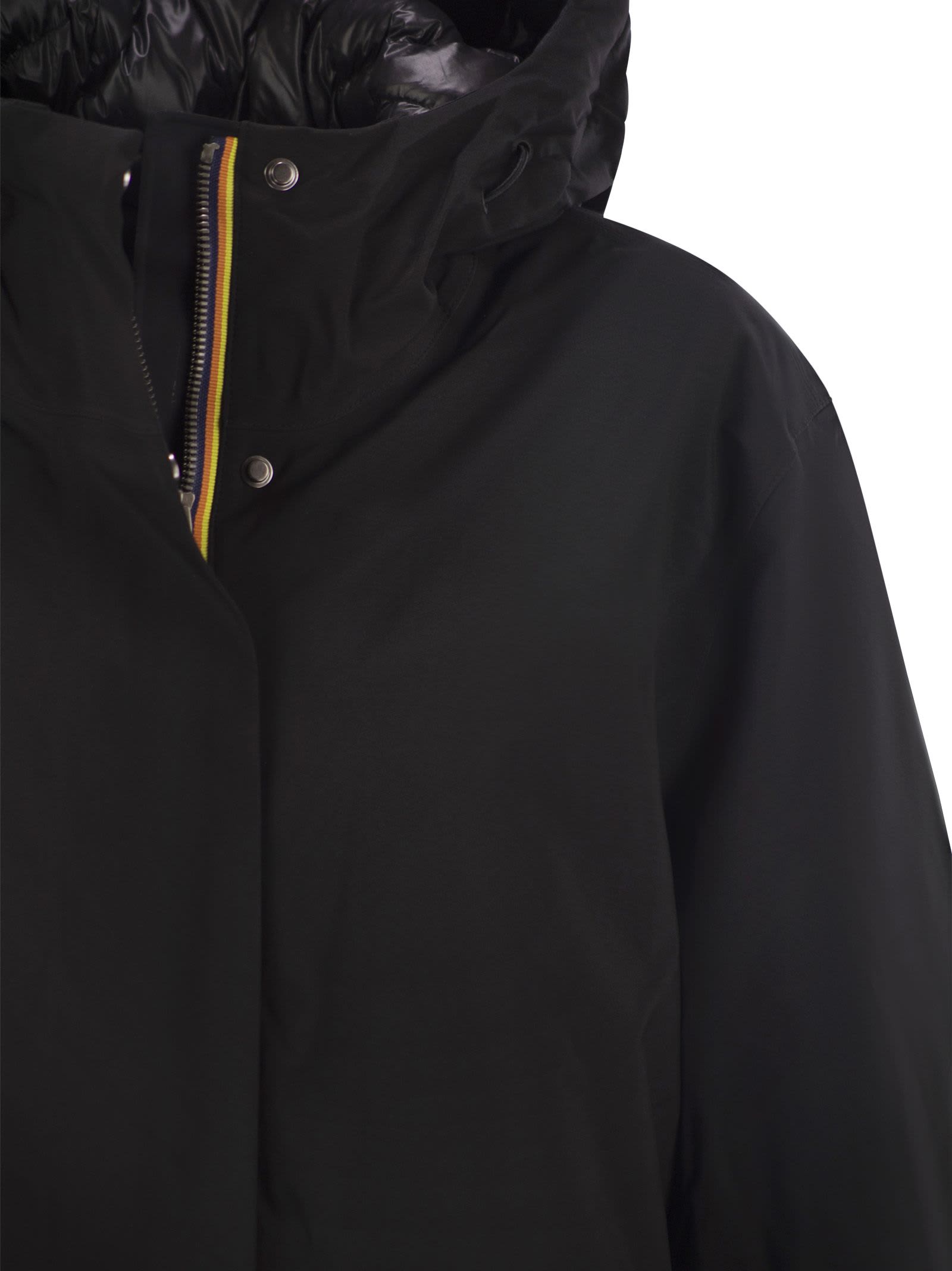 K-way K Way Mathiel Bonded Hooded Jacket In Black