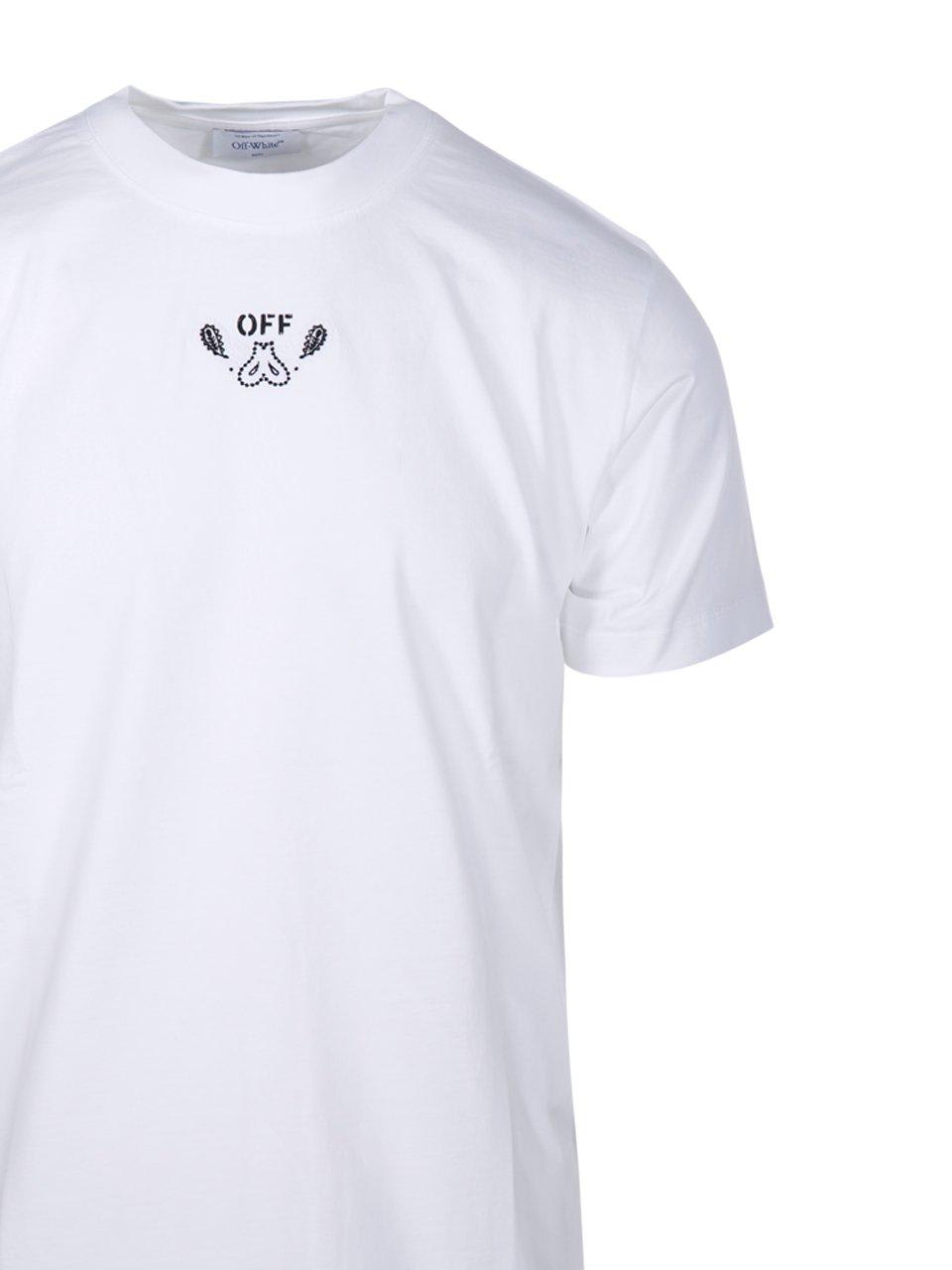 Shop Off-white Off White Logo Printed Crewneck T-shirt