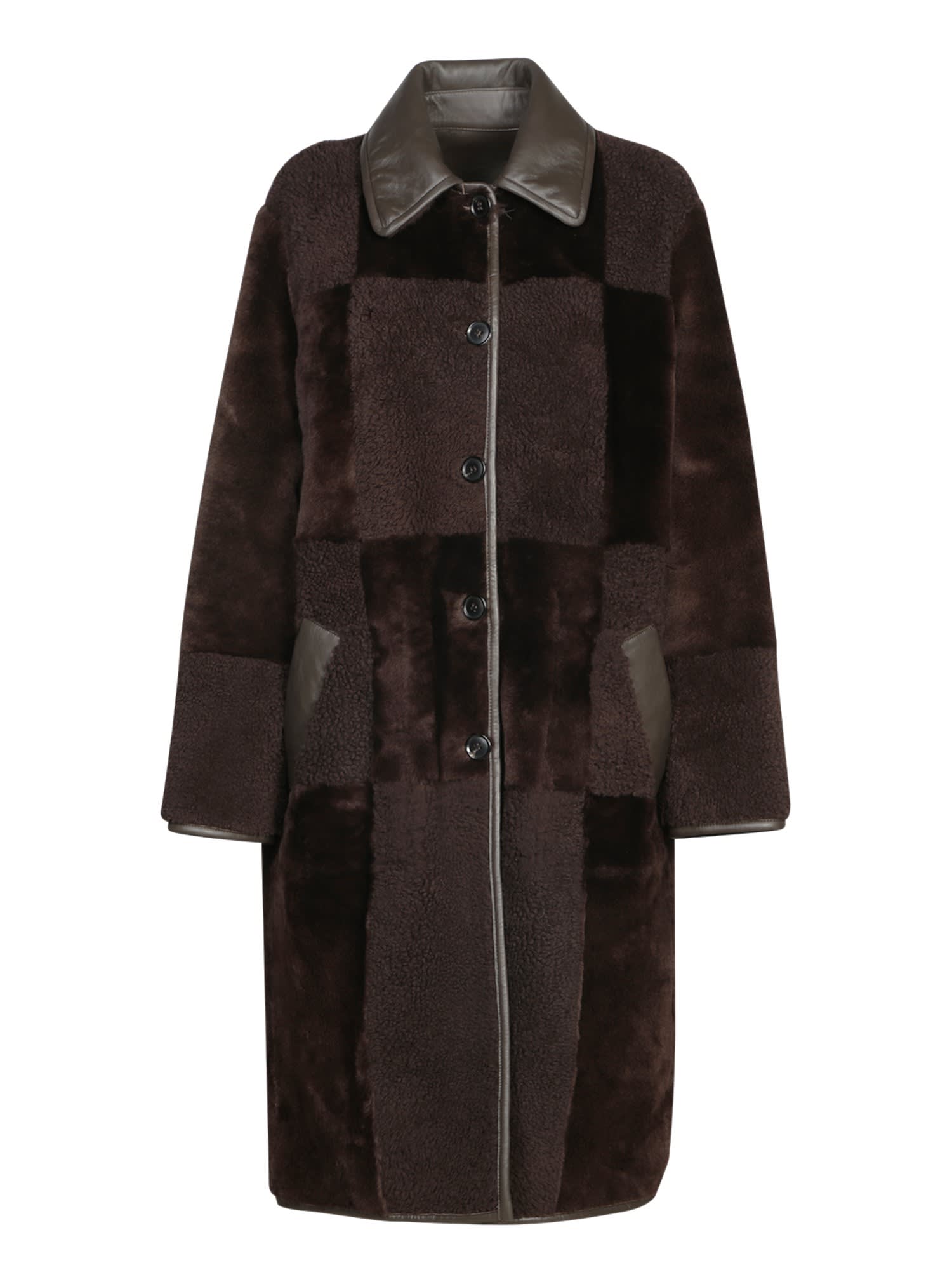 Shop Paul Smith Purple Shearling Coat