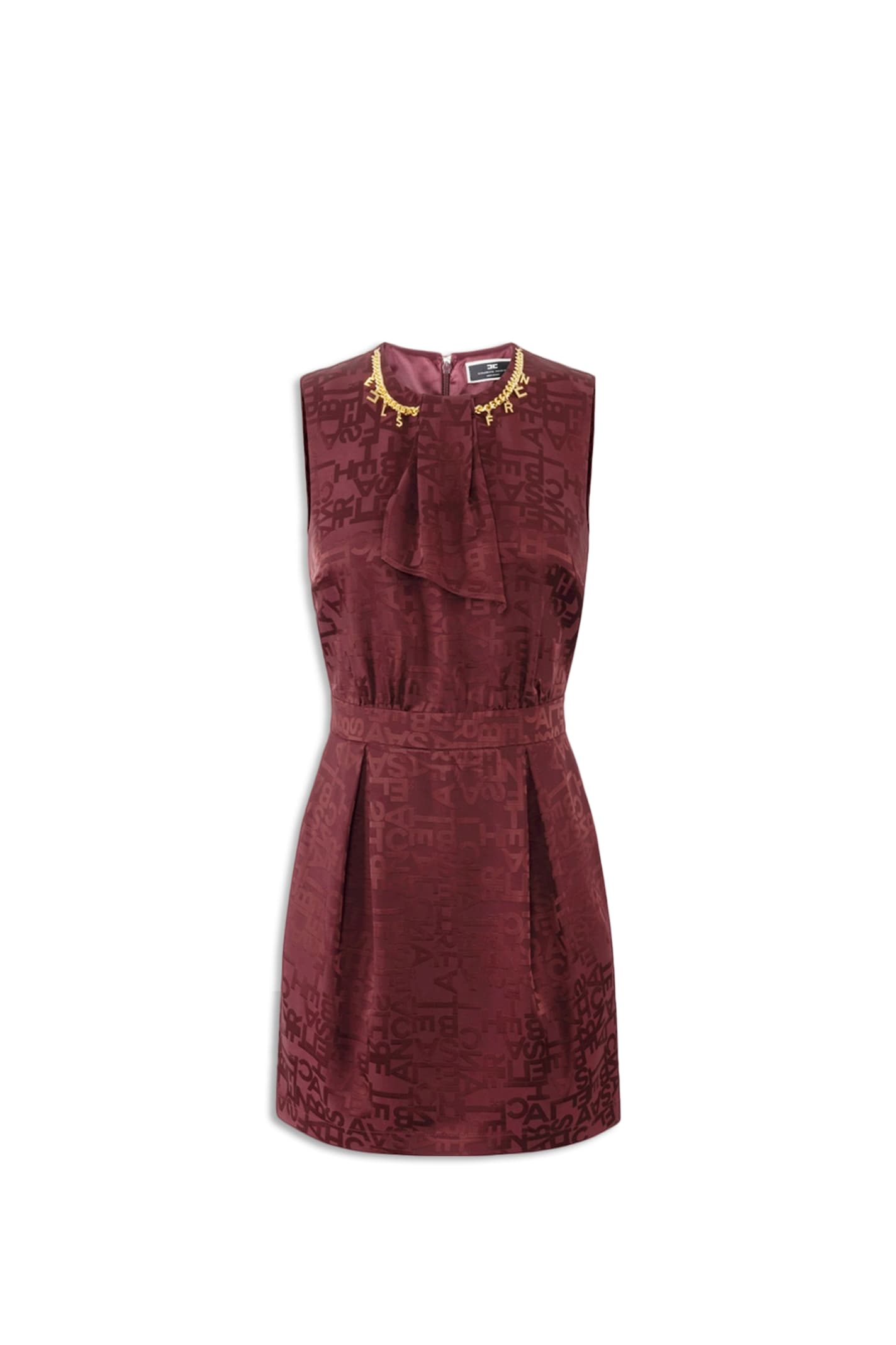 Shop Elisabetta Franchi Dress In Bordeaux