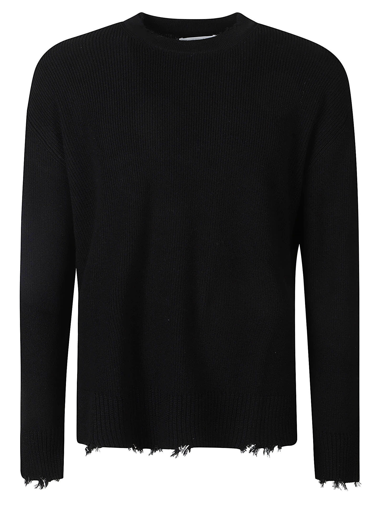 Shop Laneus Destroyed Knitted Sweatshirt In Black
