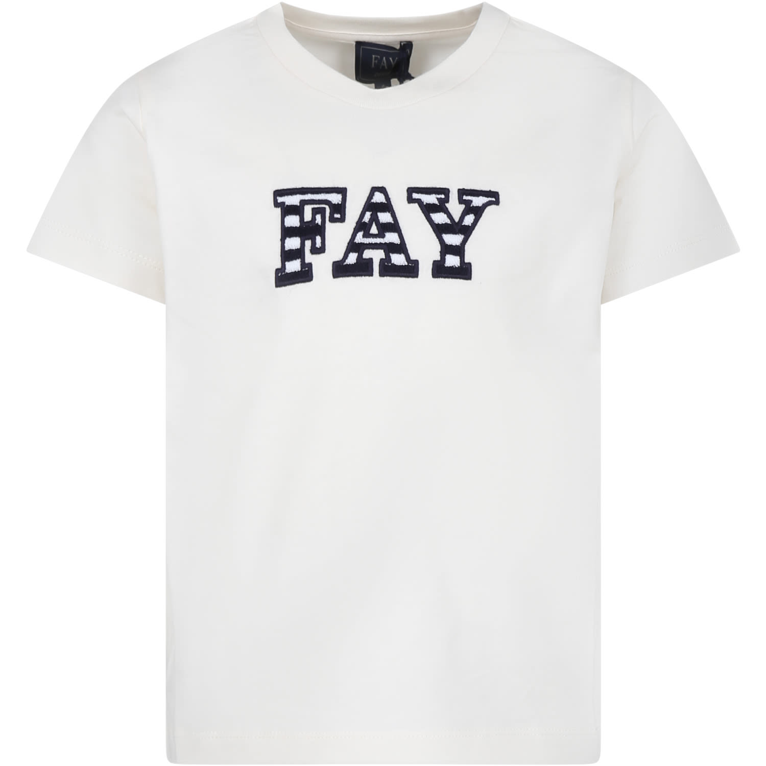 Shop Fay Ivory T-shirt For Boy With Logo