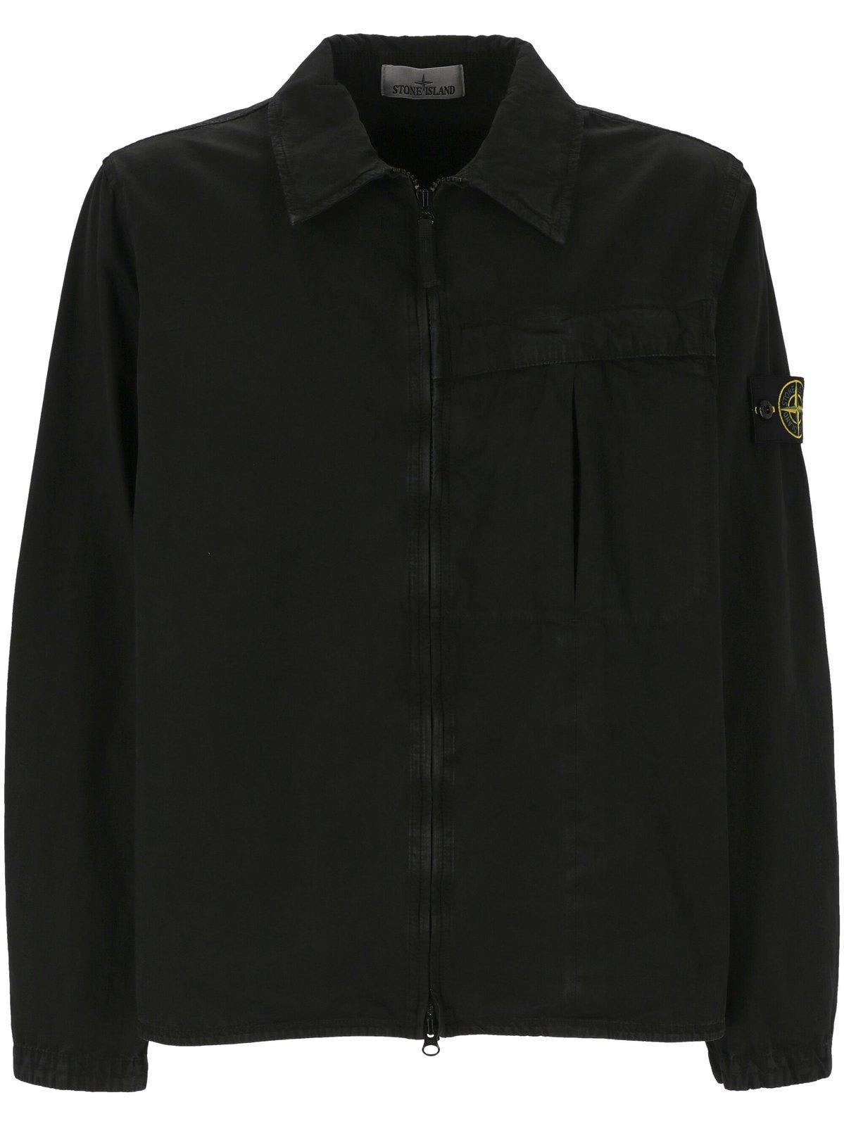 Zip-up Long-sleeved Shirt