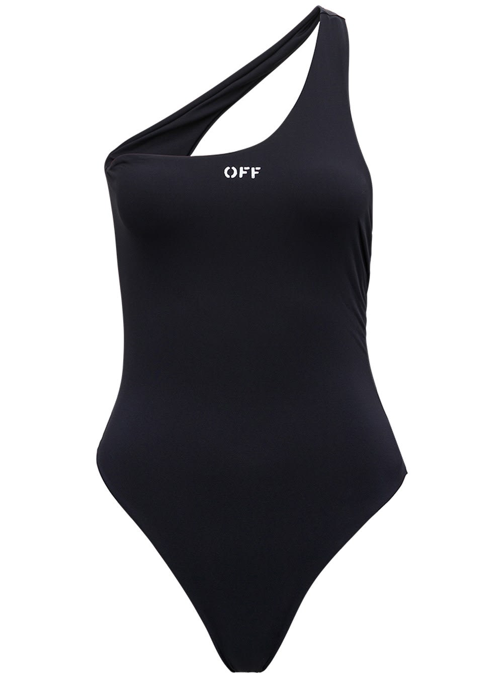 OFF-WHITE ONE-SHOULDER SWIMSUIT WITH LOGO,OWFA060S21JER0011000