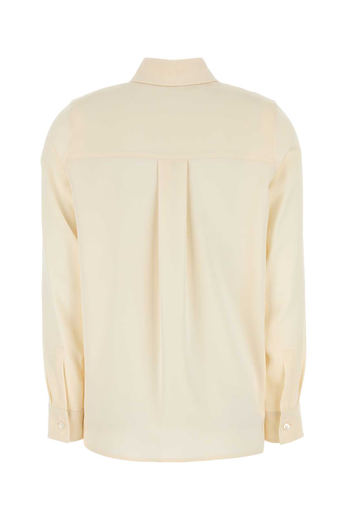 Max Mara Cream Stretch Silk Avion Shirt In Neutral