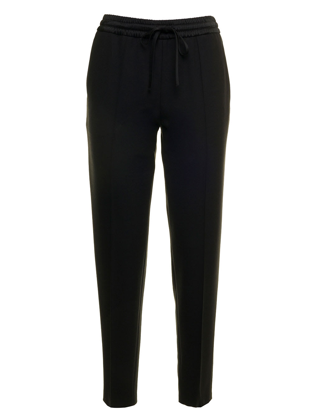 TwinSet Black Wool Trousers With Drawstring Twin Set Woman