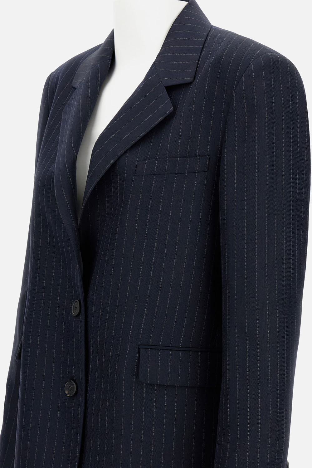 Golden Goose Single-breasted Pin Stripes Blazer In Black