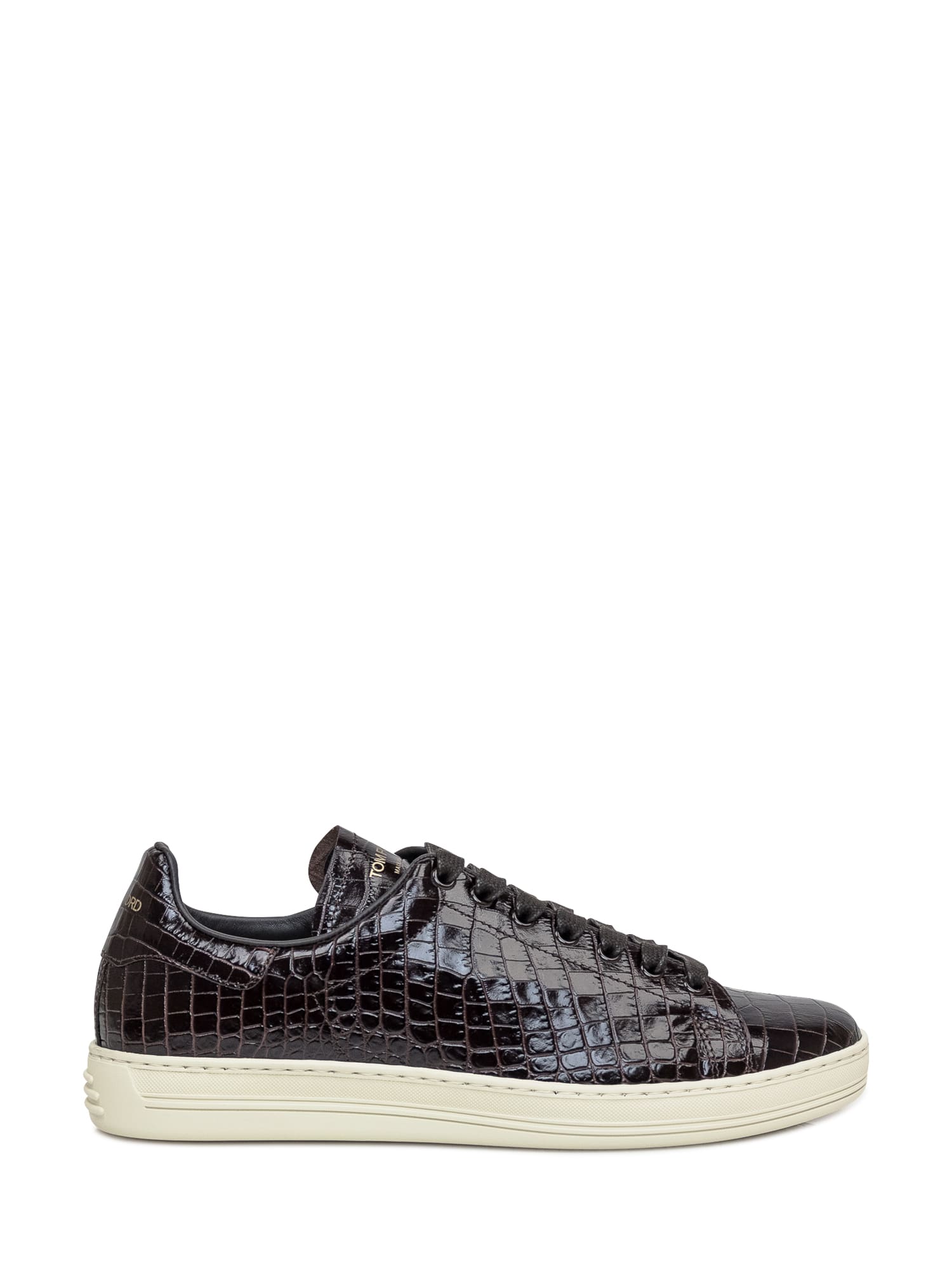 Shop Tom Ford Warwick Sneaker In Ebony Brown-cream