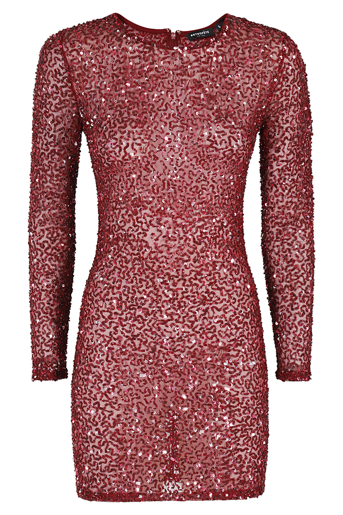 Shop Retroféte Emani Sequin Dress In Cabrn Cabernet