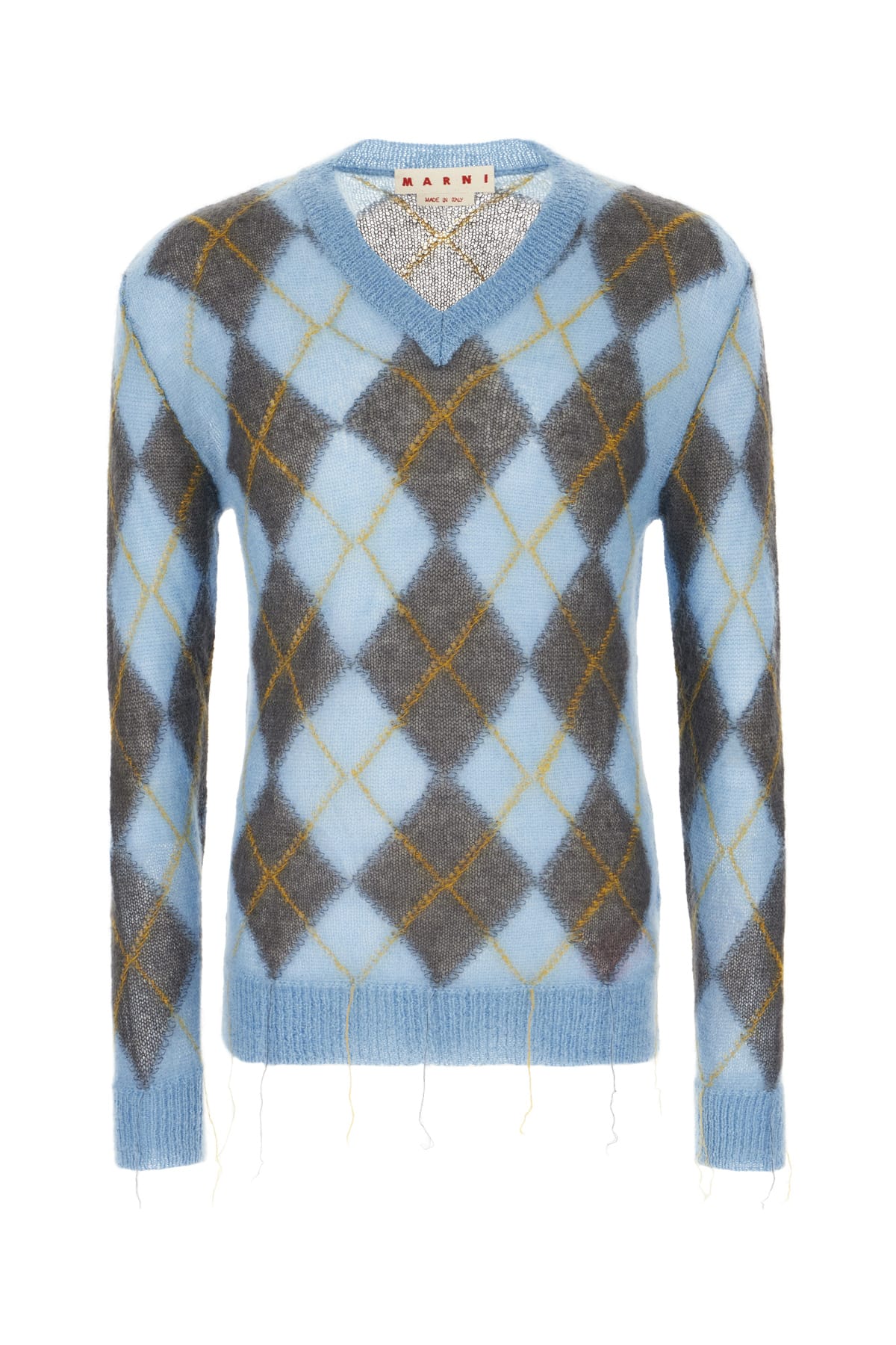 Marni Argyle-intarsia Sweater In Lake