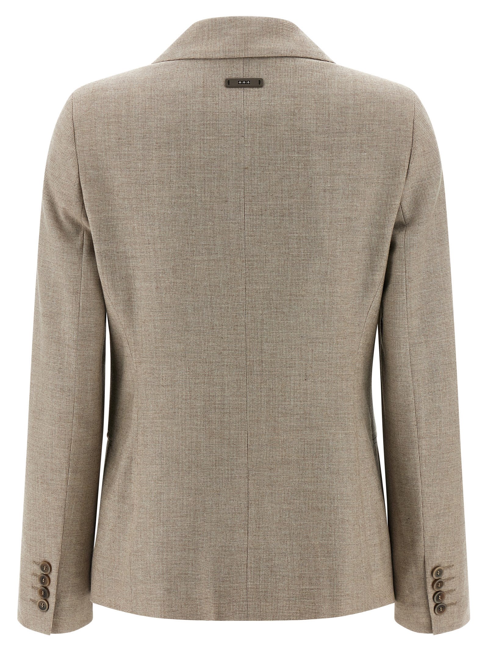 Peserico Double-breasted Blazer In Gray